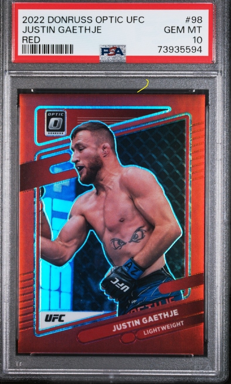 2022 Donruss Optic UFC Justin Gaethje Red Prizm /199 PSA 10 POP 2