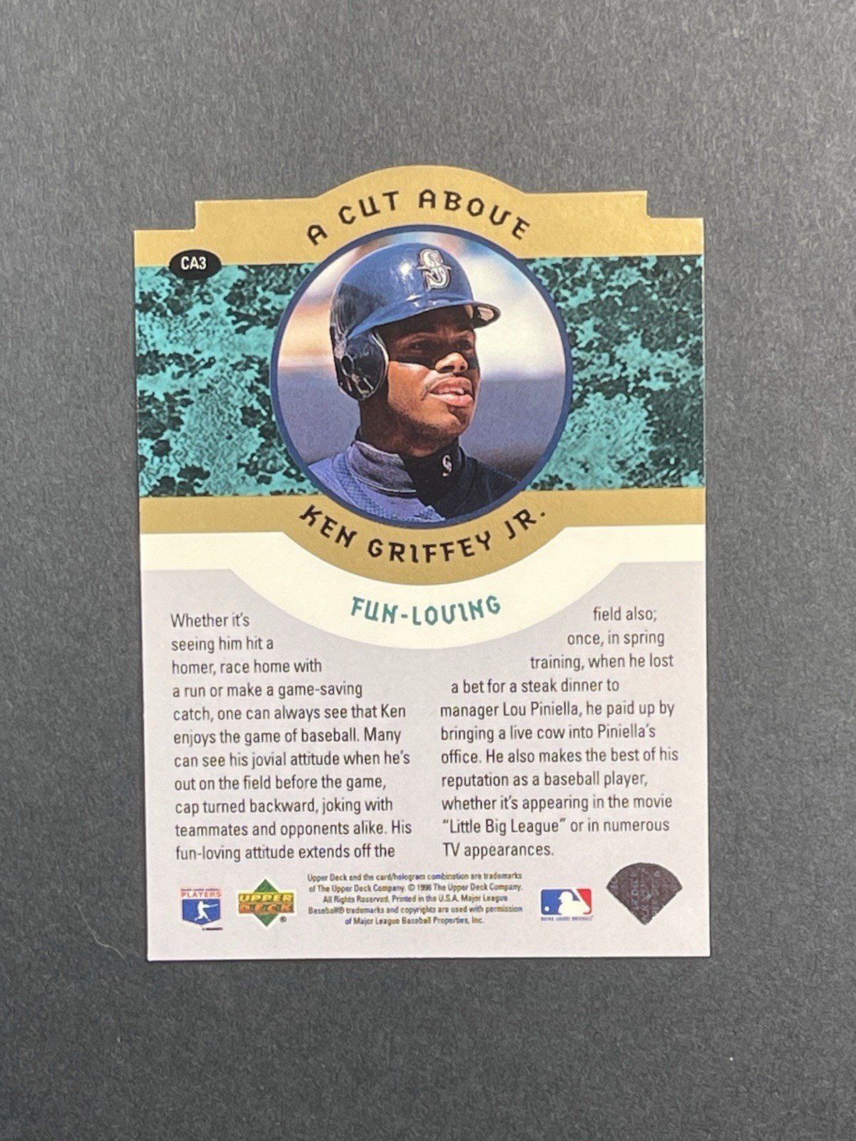 Ken Griffey Jr Upper Deck 1996 A Cut Above The Griffey Years Die Cut CA3
