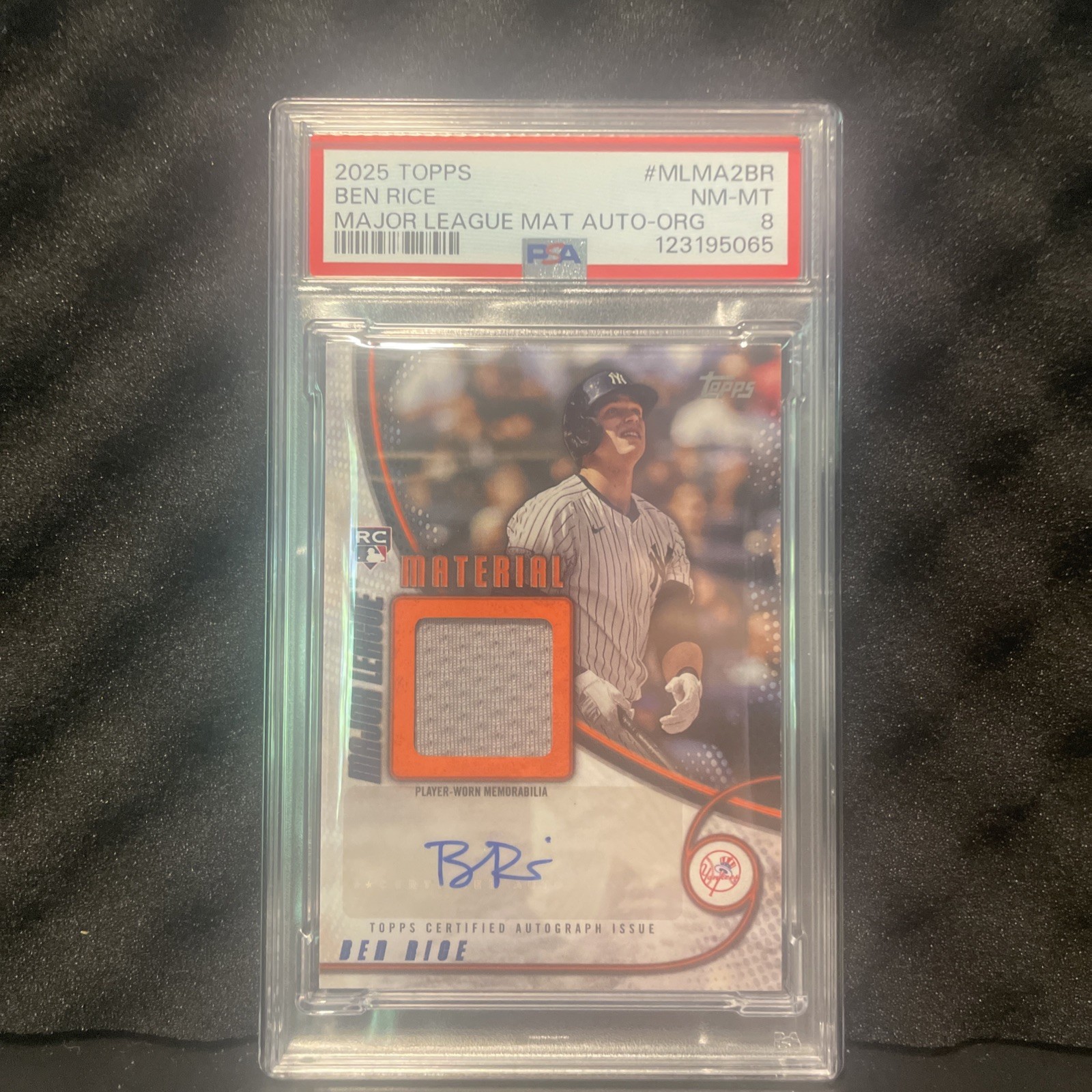 2025 Topps Series 2 Ben Rice Major League Material Autographs Orange /25 Yankees
