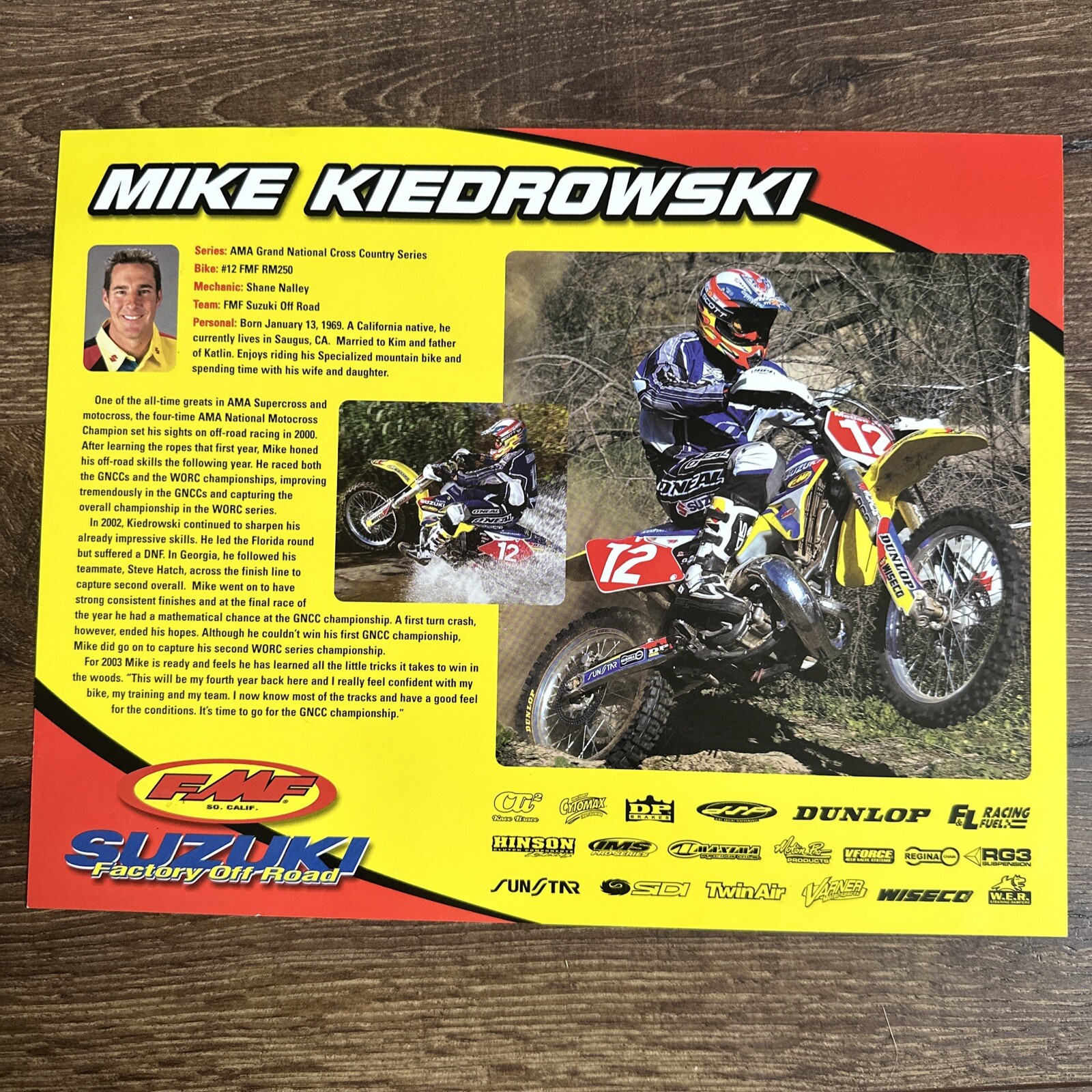 RODNEY SMITH MIKE KIEDROWSKI STEVE HATCH Signed Autogragh photo Motocross Racing