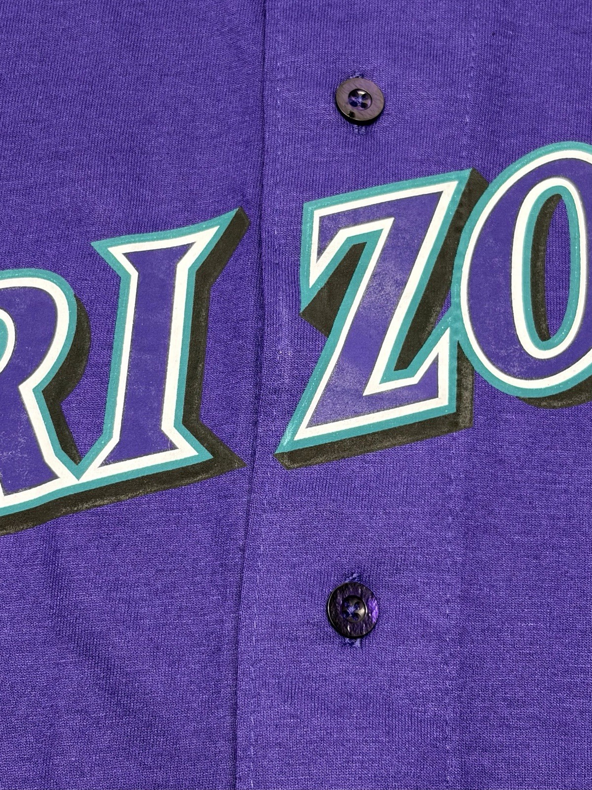 VTG Arizona Diamondbacks Purple Button Baseball Jersey XL Throwback USA Read***