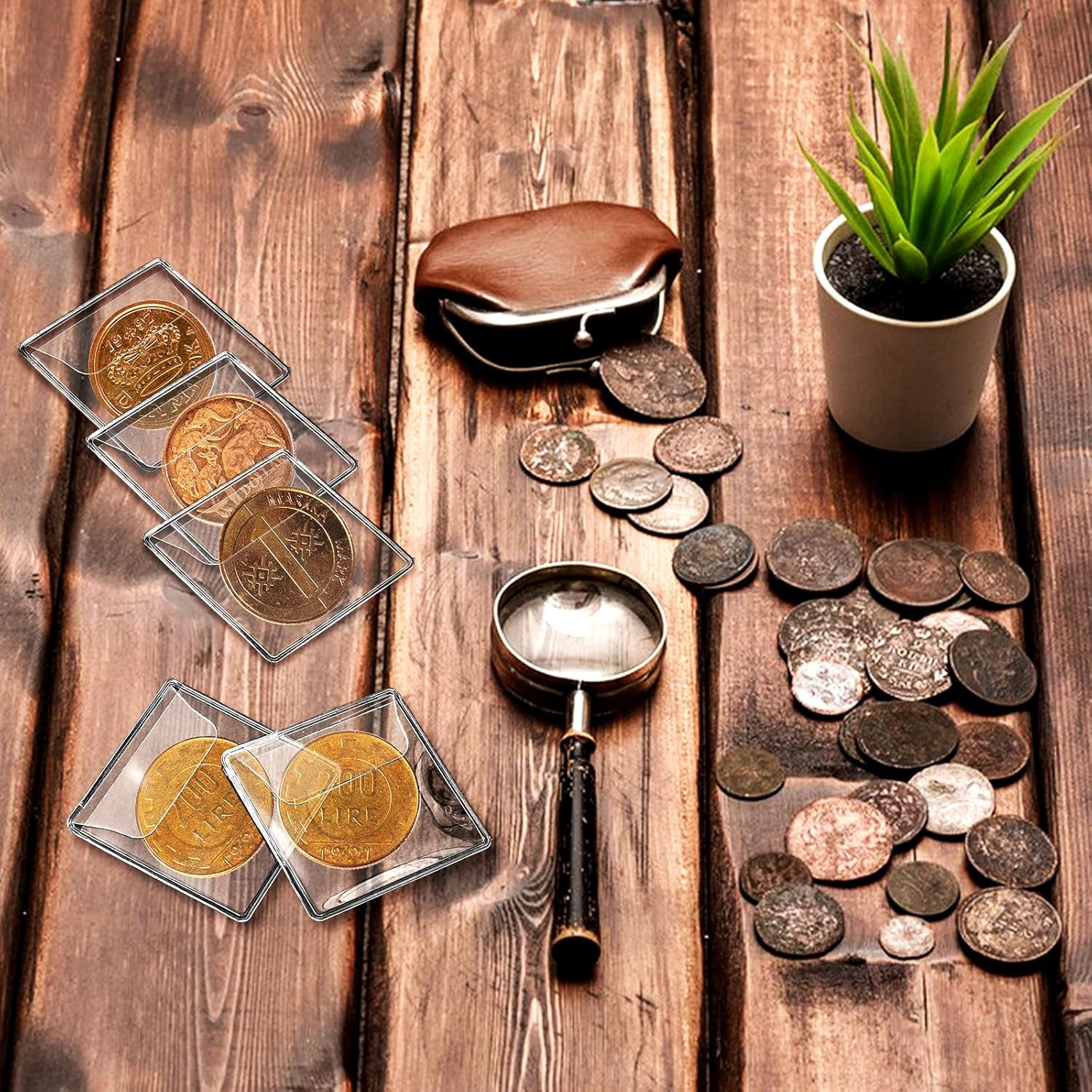 200 Pack Single Pocket Coin Sleeves for Collectors, 2 x 2 Inch Clear PVC Coin…