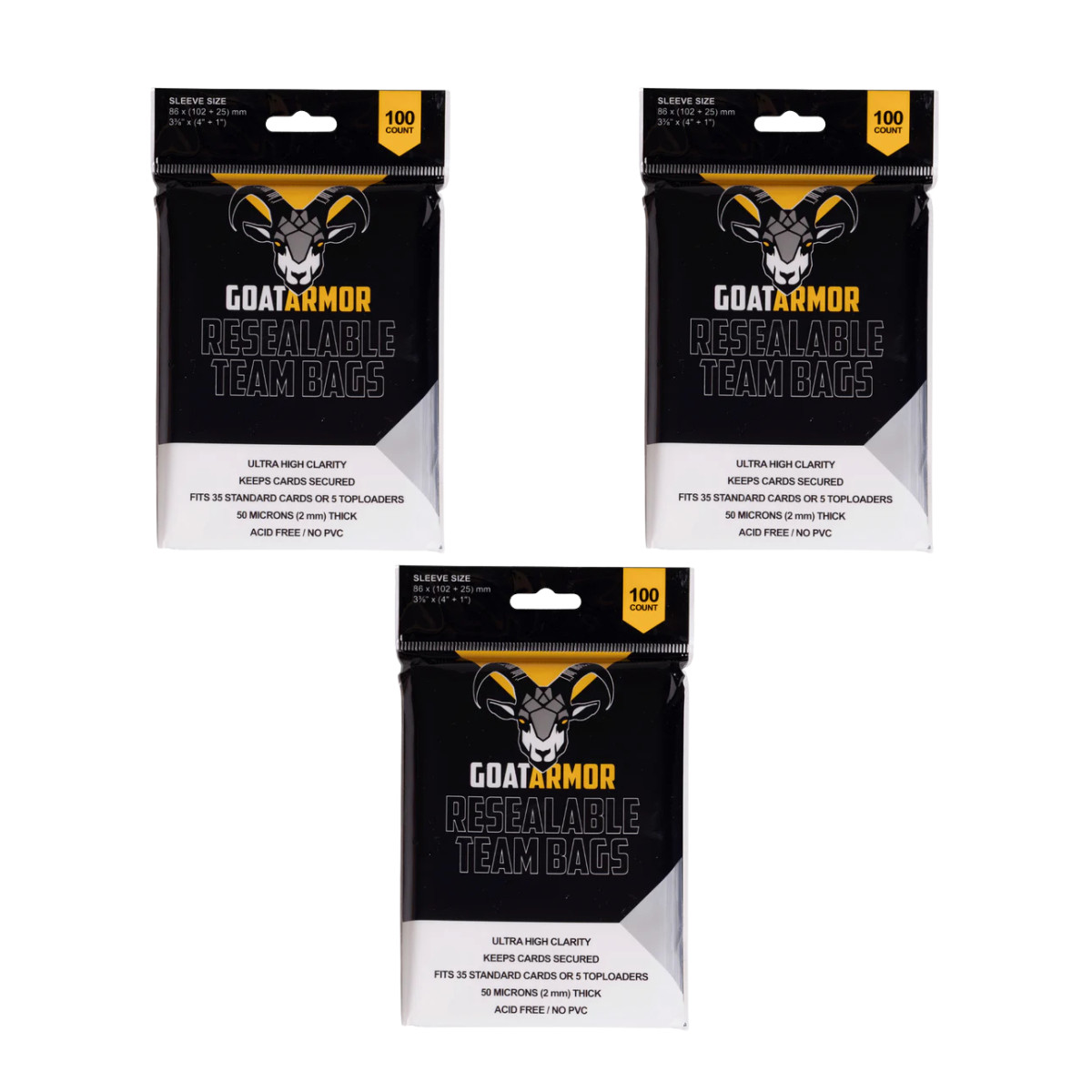 300 Team Bags Resealable Sleeves for Toploaders Card Storage Sleeve Protector