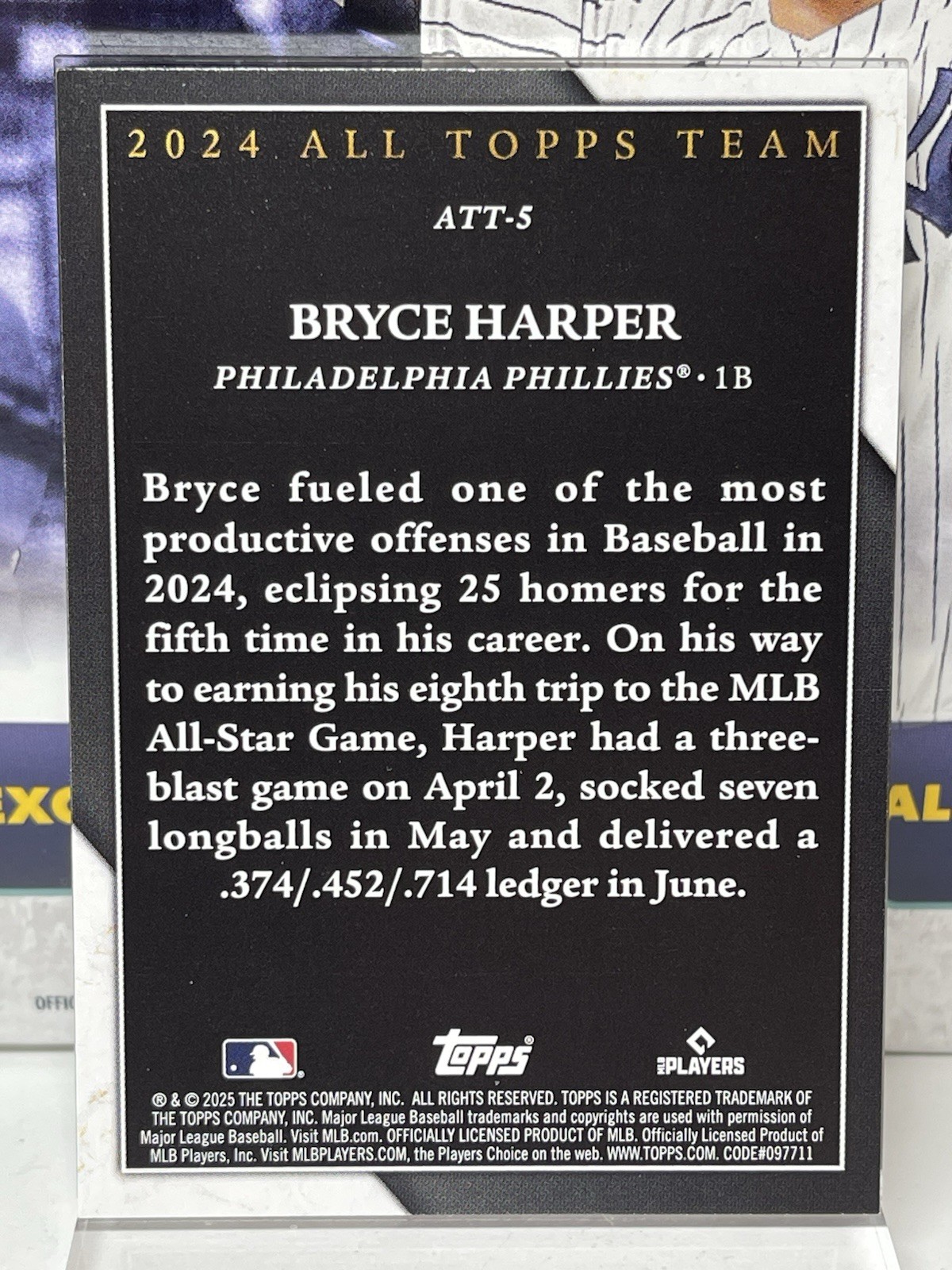 2025 Topps Series 1 – Bryce Harper #ATT-5 – 2024 All Topps Team