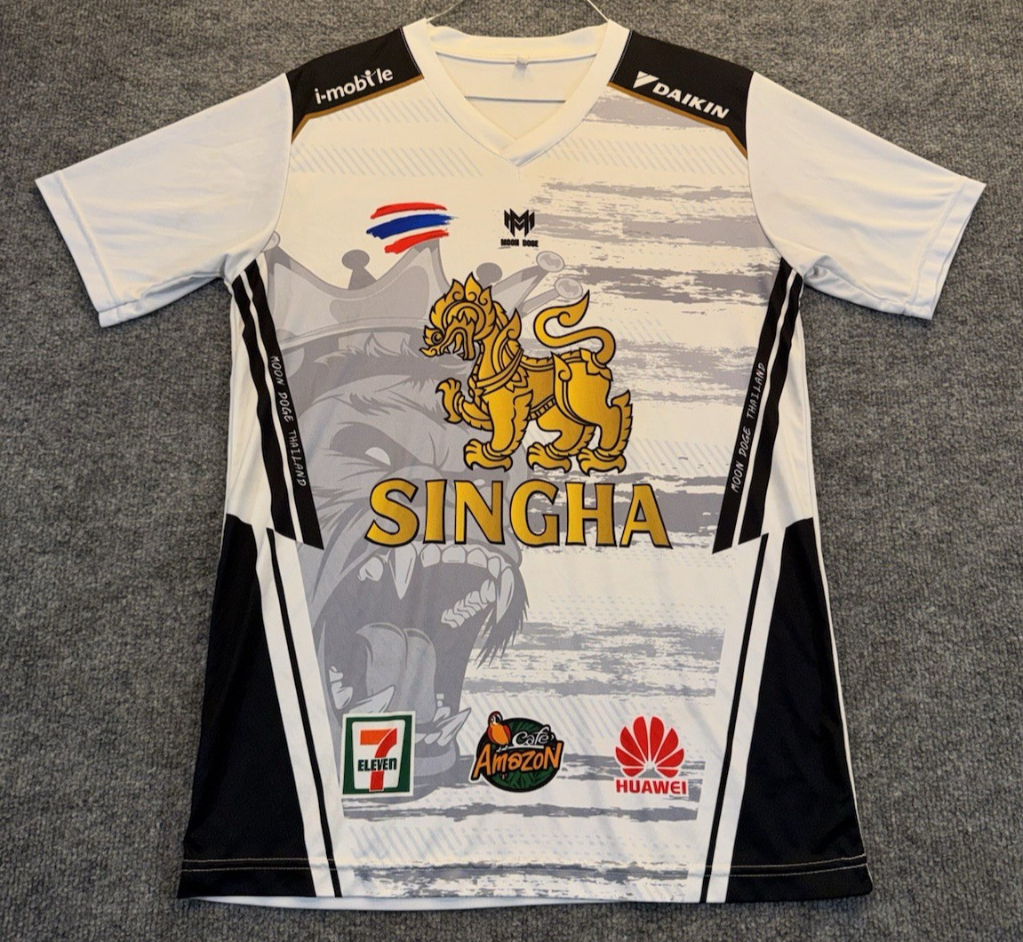 Moon Doge Thailand Singha Football Soccer Jersey White Black Men’s Size Large