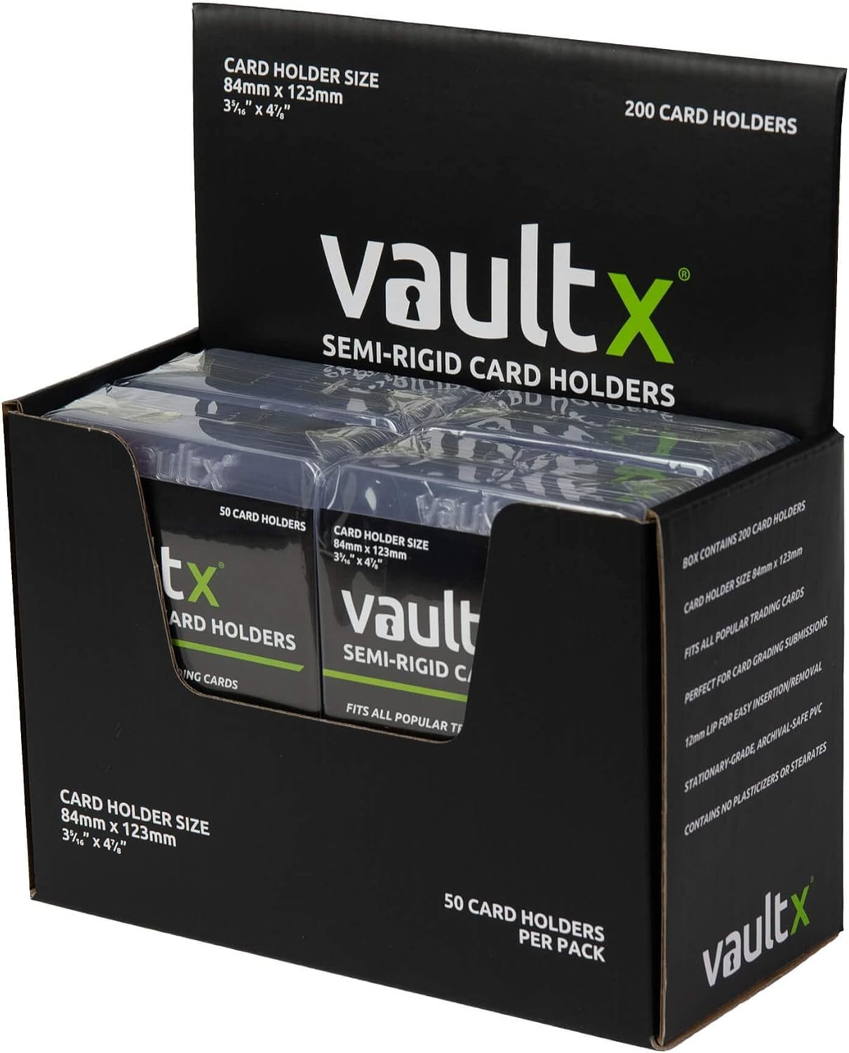 Semi-Rigid Trading Card Holders 200 Pack – Clear Plastic