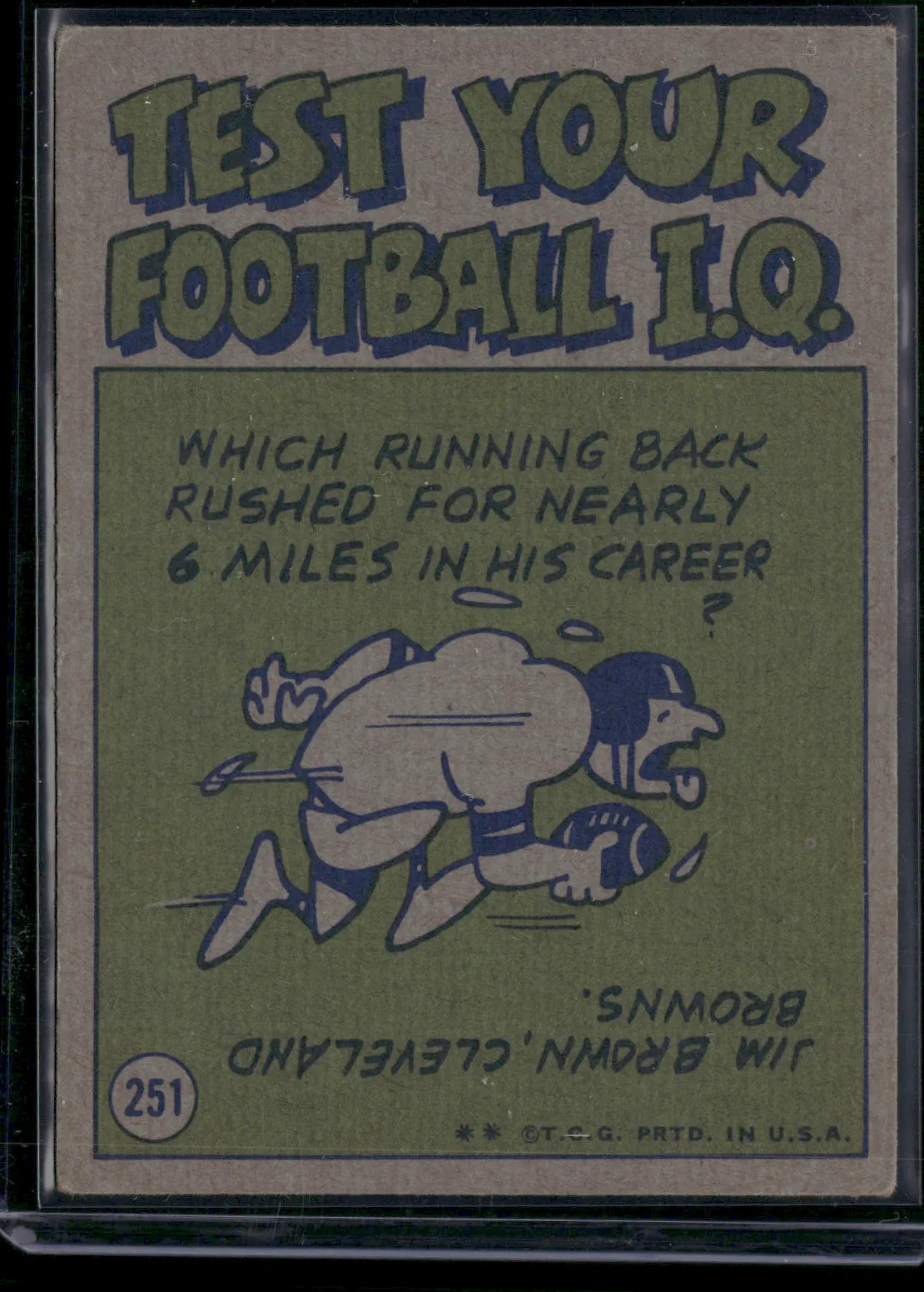 1972 Topps JOHNNY UNITAS #251 Pro Action (VG-VG/EX)