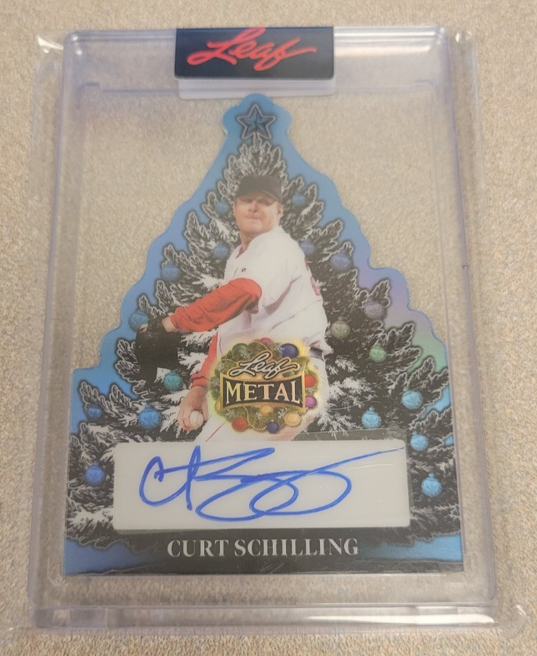 CURT SCHILLING 2025 LEAF METAL HAPPY HOLIDAYS PRISMATIC PLATINUM AUTO /3 #CT-CS1