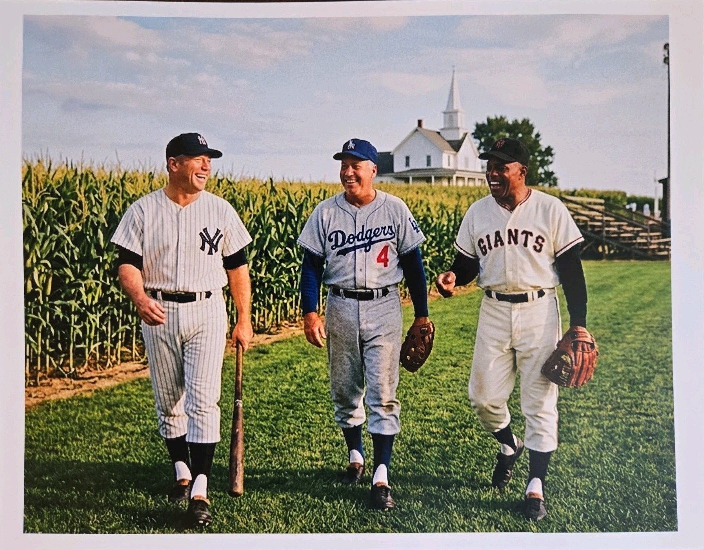 🔥 Mickey Mantle * Duke Snider * Willie Mays 8×10 Photo In “The Field Of Dreams”