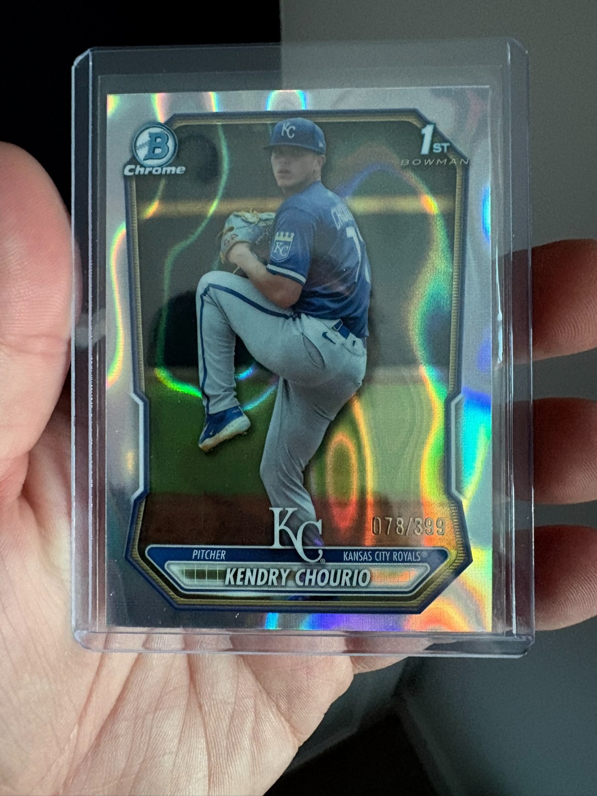 Kendry Chourio 1st Bowman Chrome Lava Refractor /399 – 2026 Bowman #BCP-7 Royals