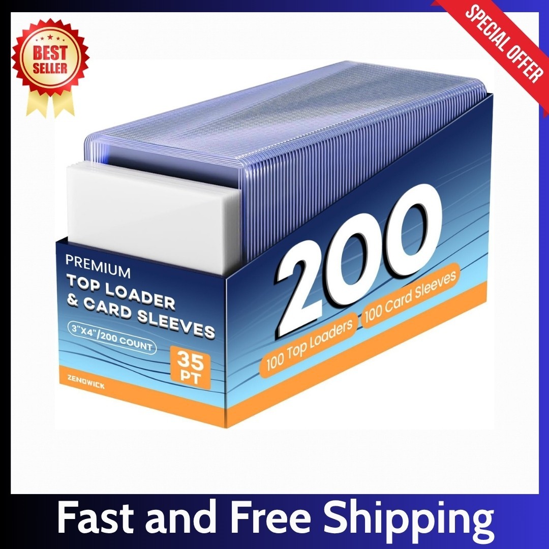 200 Card Sleeves Top Loaders for Cards, 3″ x 4″ Hard Plastic Toploaders, Basebal