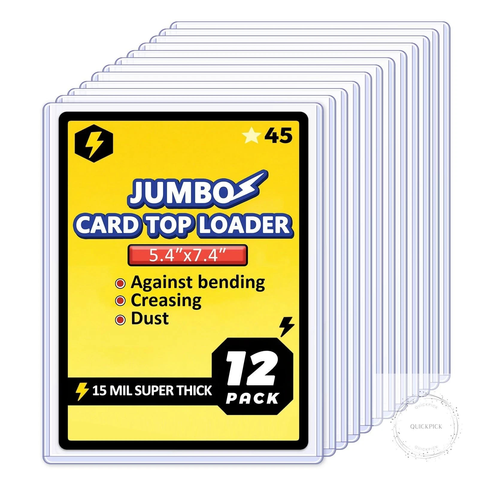 Jumbo Card Hard Sleeves, Top Loader for 5.4×7.4″ Jumbo Card -12 Pack