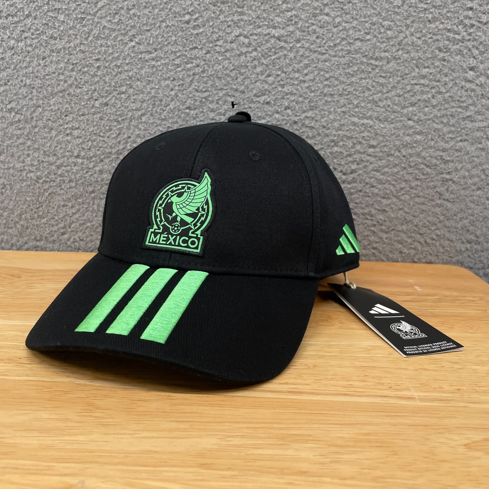 Adidas Mexico 26 Baseball Cap Hat Black 3 Stripes Adjustable One Size FMF KE7873