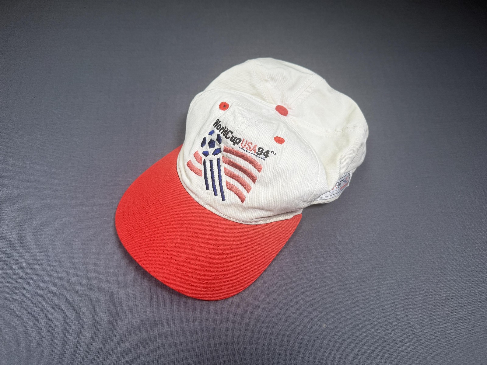 Vintage World Cup USA 94 Hat Snap Back White Red Soccer Mens Twins Enterprise