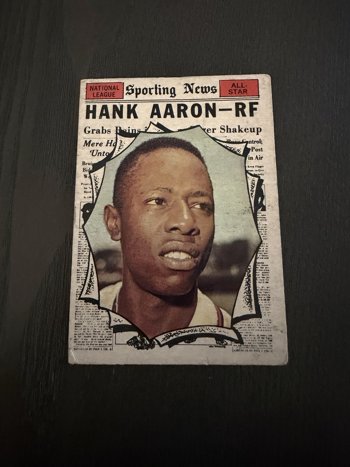 1961 Topps High Number # NL All-Star #577 HANK AARON Sporting News HOF (Read)