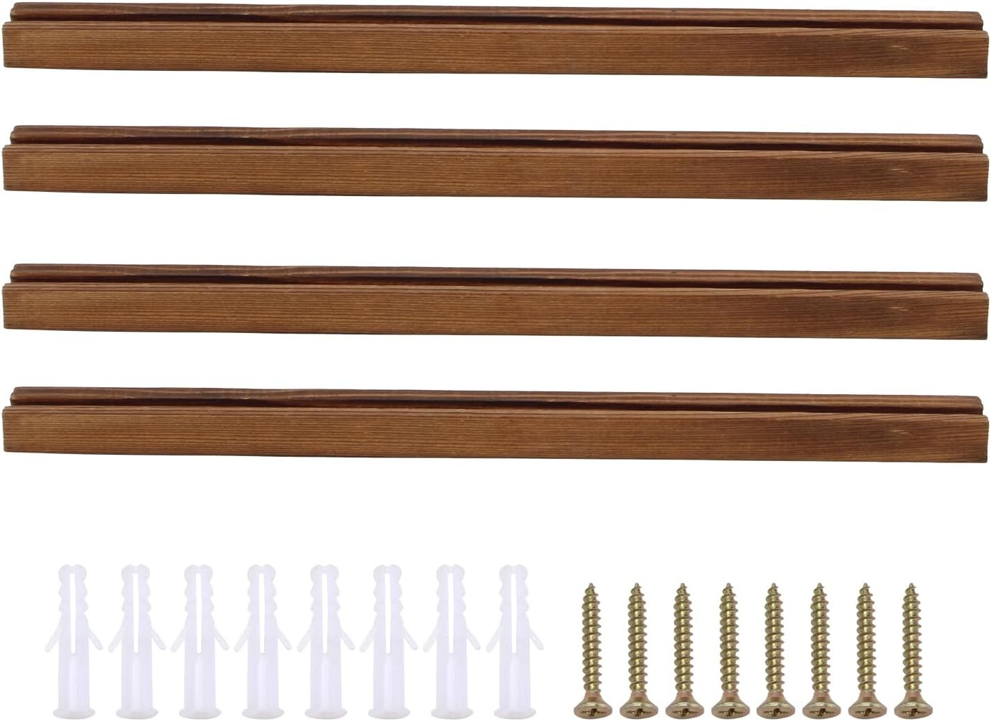 4 Pack Sports Card Display Shelf for Wall, Wood Playing Card Holder Stand