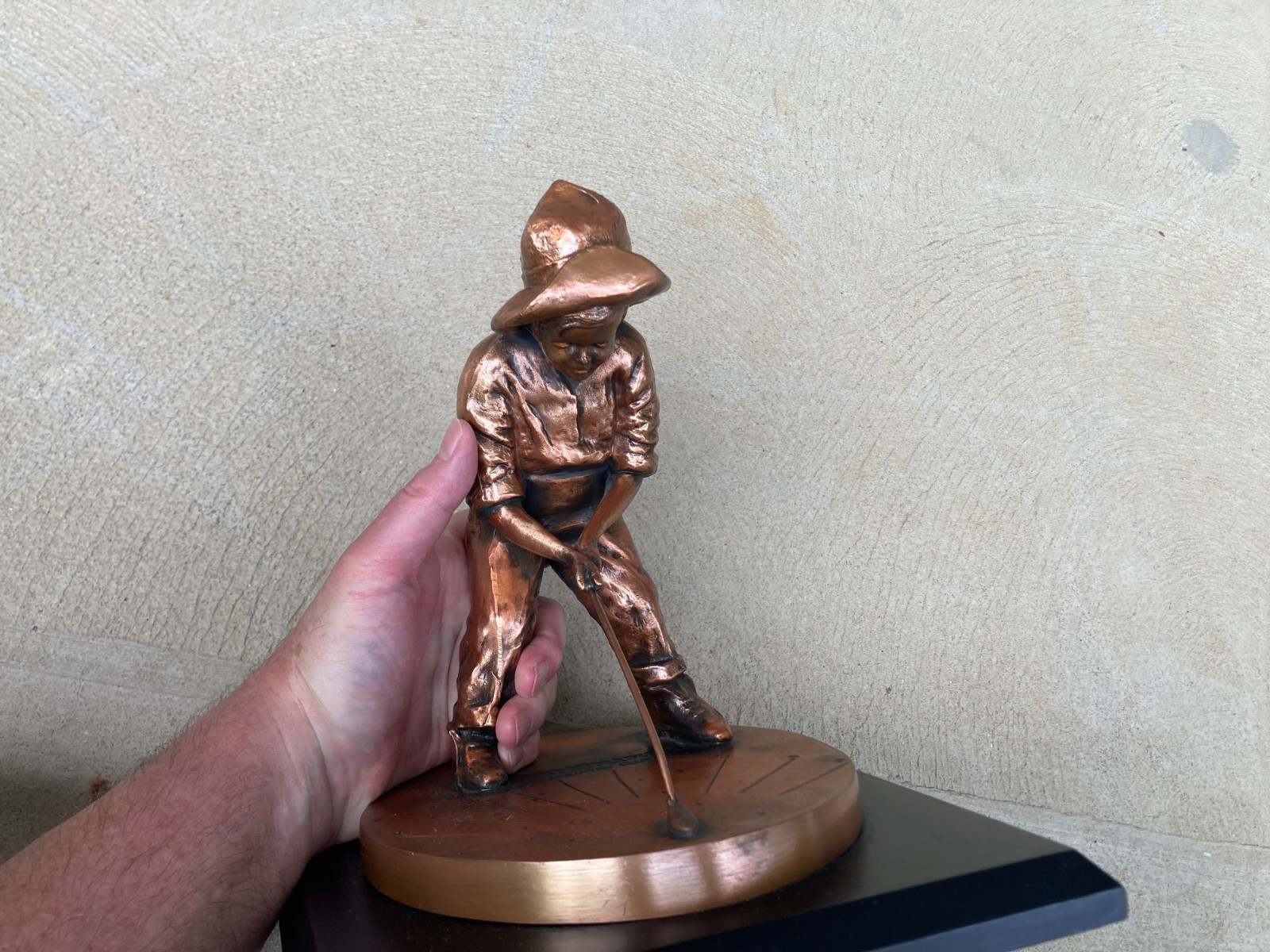 VINTAGE PINEHURST CC PUTTER BOY SUNDIAL SOLID BRONZE 9″x10″ BALFOUR GOLF TROPHY
