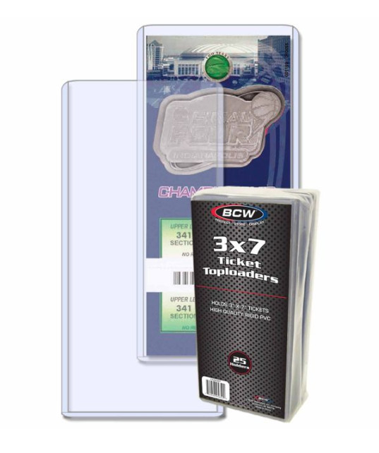 BCW (Brand New) 25ct – 3 X 7 Top Loader – For Tickets/Currency/Photos/Prints