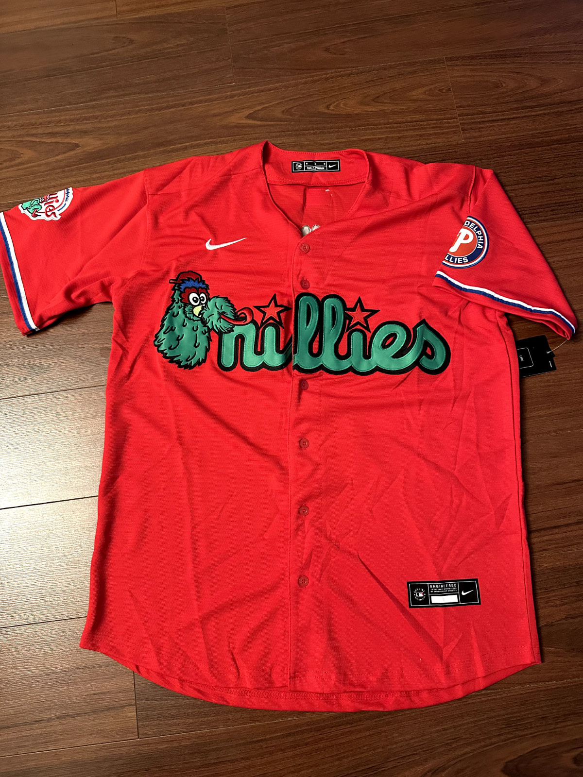 Red Men’s Philadelphia Phillies Philly Phanatic Stitched Jersey USA Seller