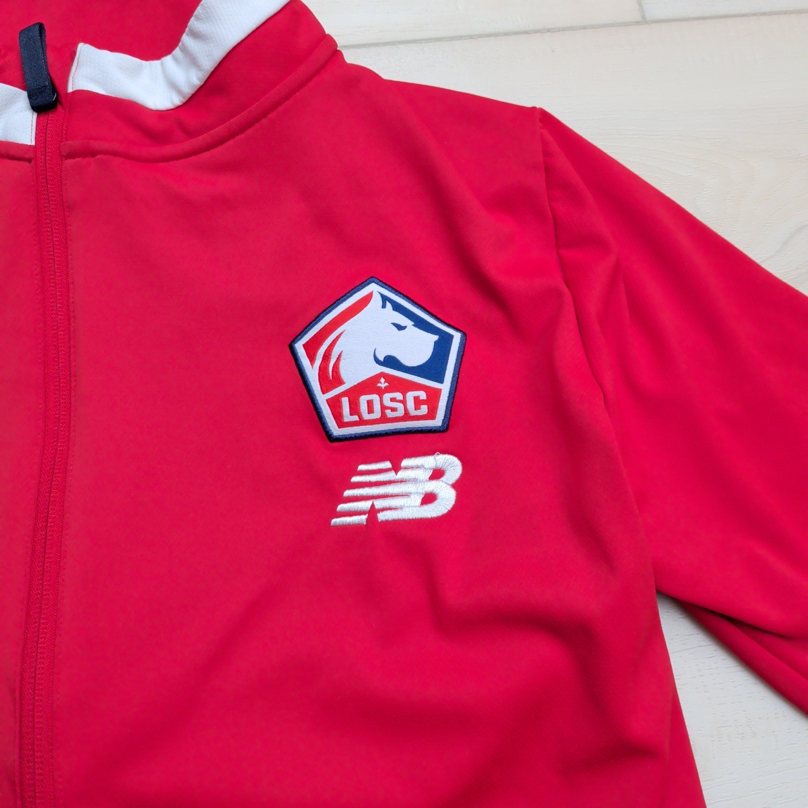 New Balance Lille Losc Pre-game Jacket Mens M Red Football Soccer MJ231076