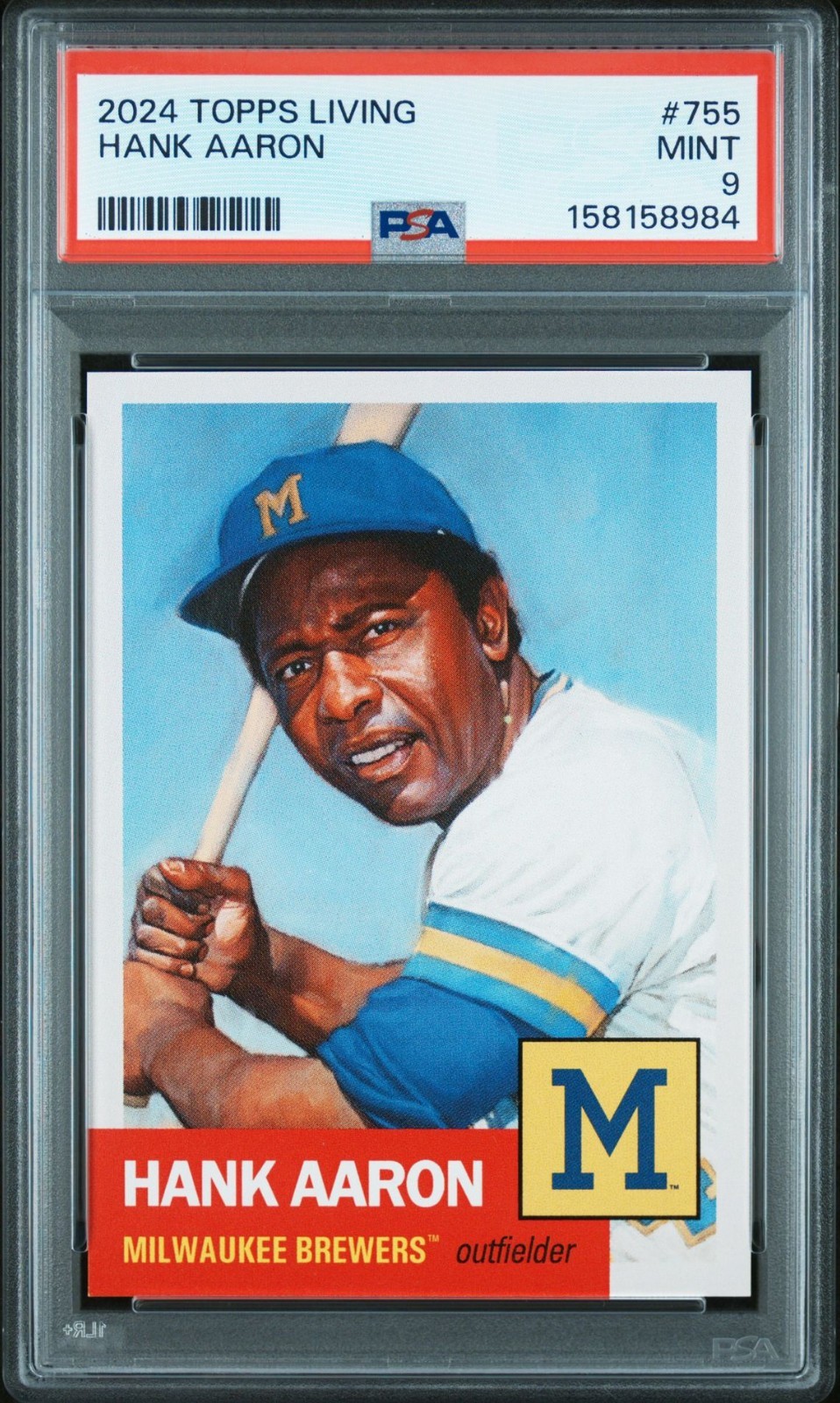 2024 Topps Living Set – Hank Aaron #755 PSA 9 MINT