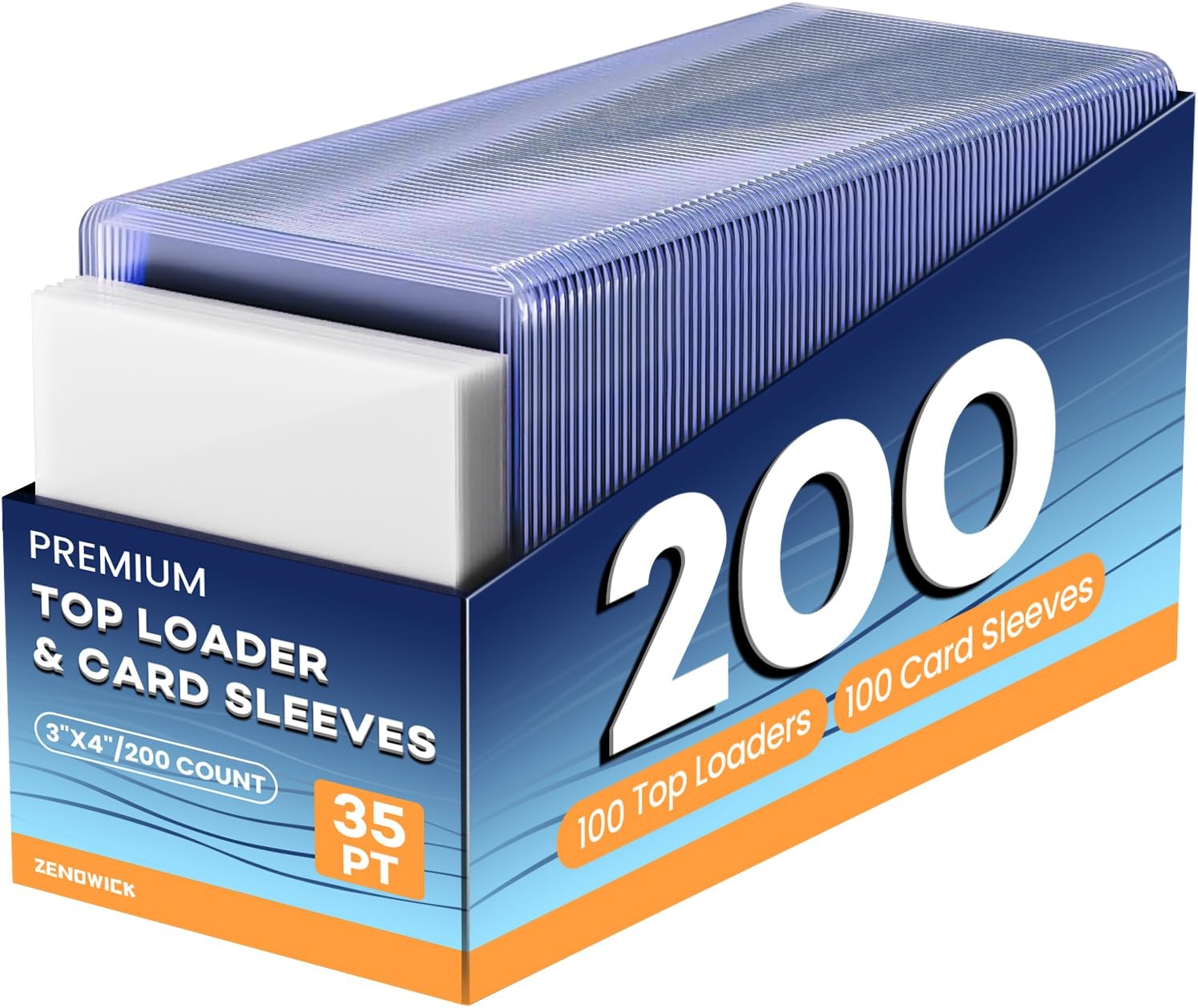 200 Card Sleeves Top Loaders for Cards, 3″ x 4″ Hard Plastic Toploaders, Base…