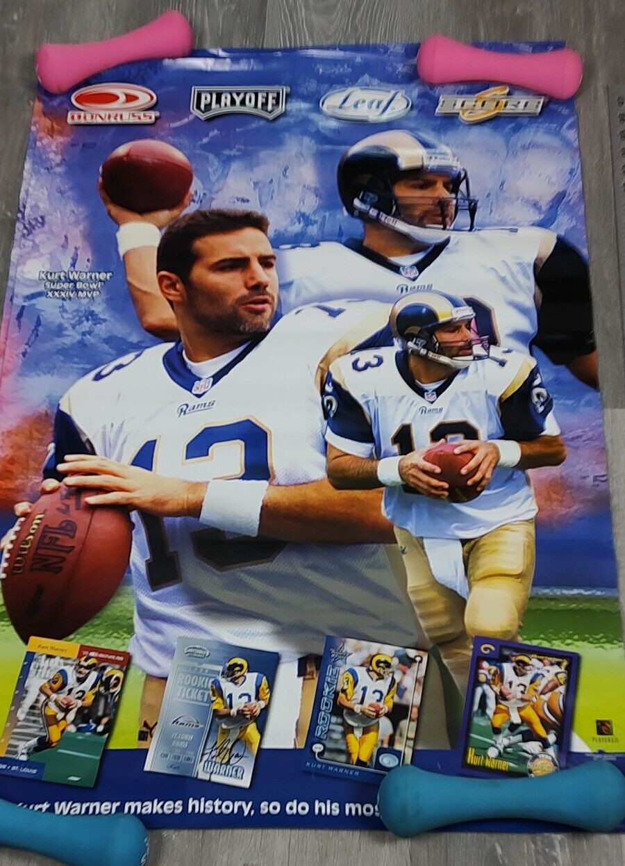 KURT WARNER SUPER BOWL XXXIV MVP ST. LOUIS RAM’S DONRUSS POSTER 2001