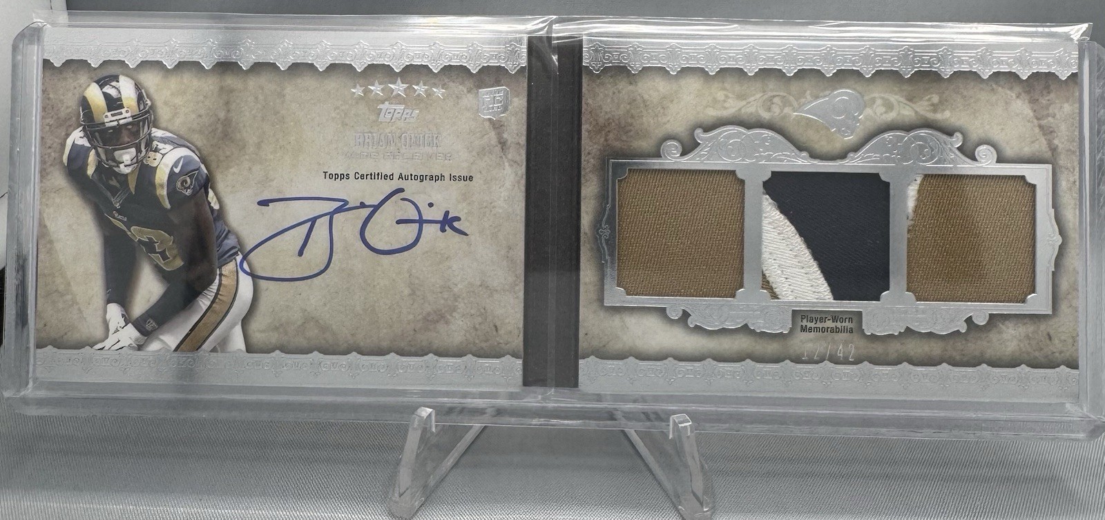 2012 Topps Five Star Brian Quick Futures Three-Piece Jersey Auto Booklet #12/42