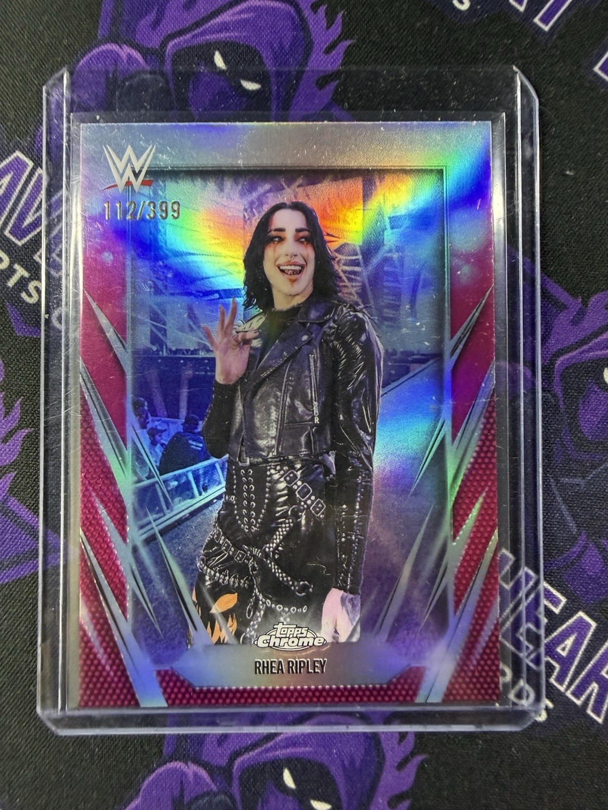2026 Topps Chrome WWE Rhea Ripley Magenta Refractor #112/399