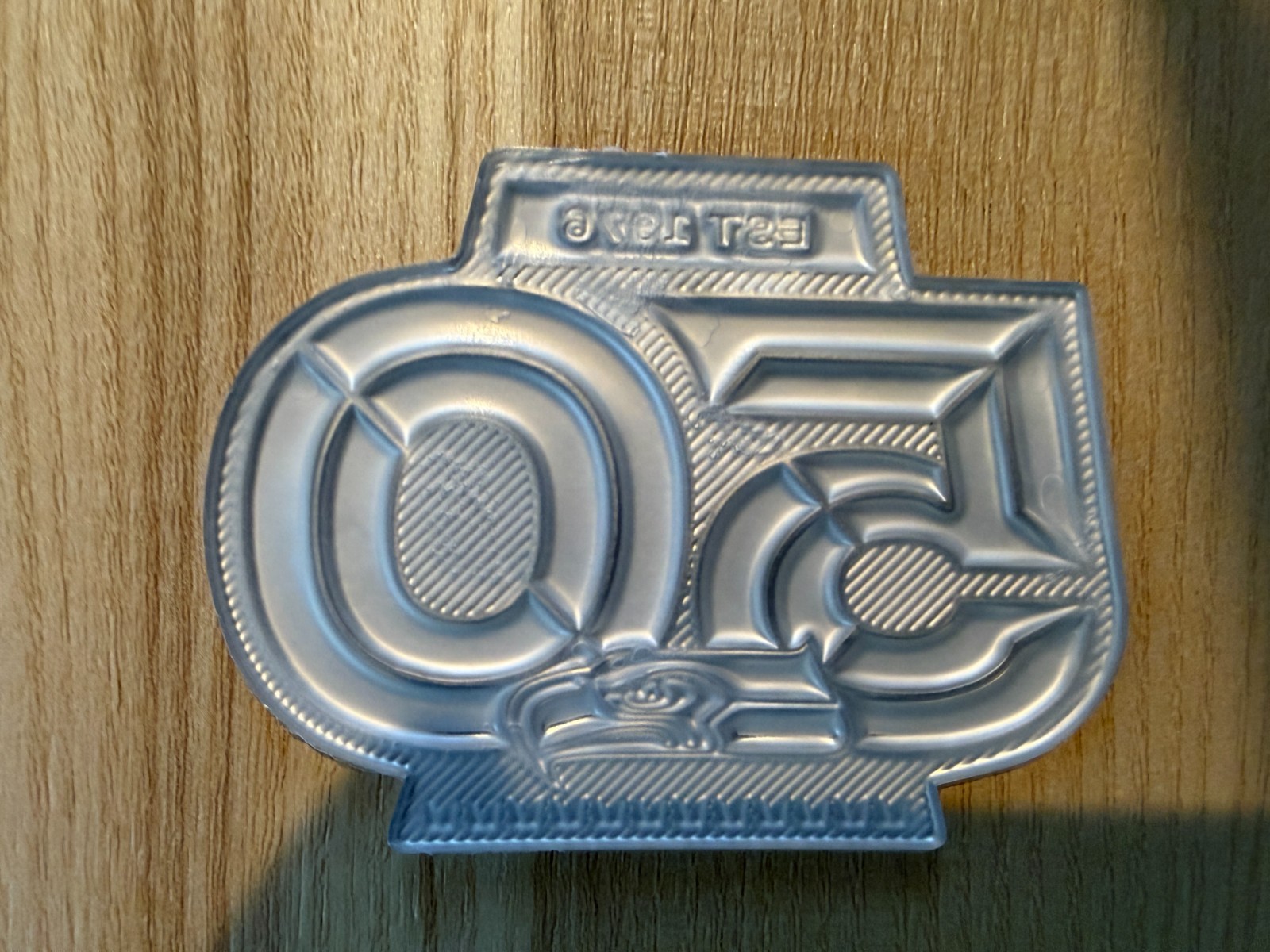 Seattle Seahawks 50th Anniversary Patch TPU Plastic Metallic Silver New