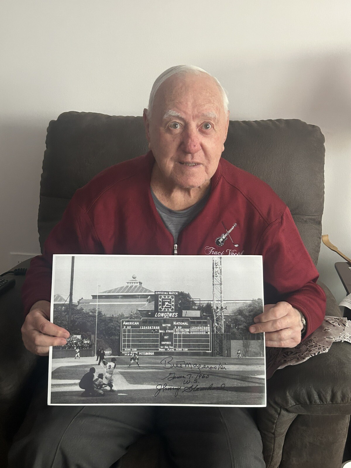Bill Mazeroski & Johnny Blanchard AUTOGRAPH 12×17 World Series “Seventh Game” #1