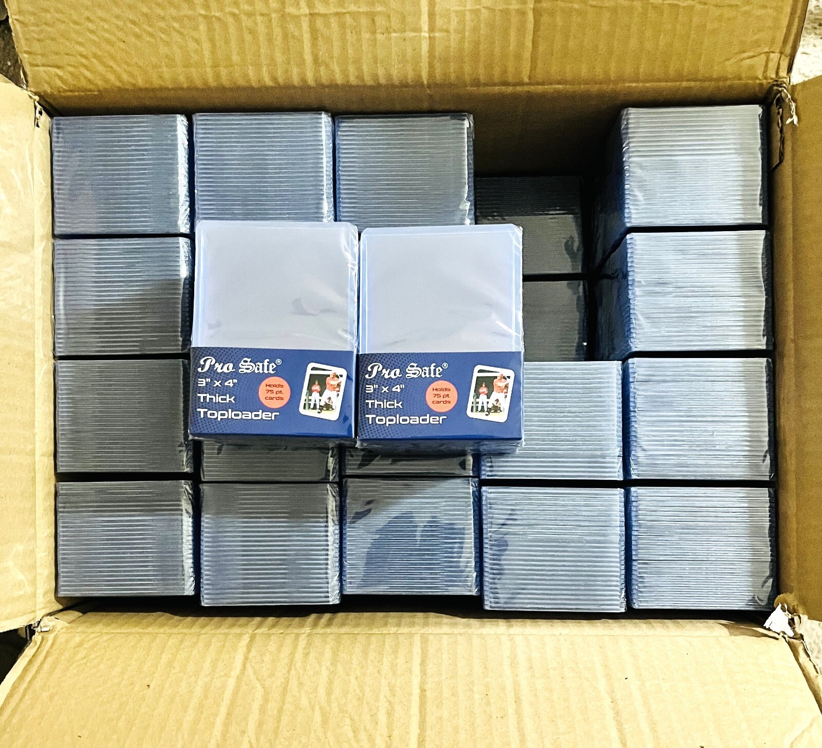 THICK CARD 75pt Regular Size 3×4 Top Loaders, 25 50 100 1000 Top Loaders