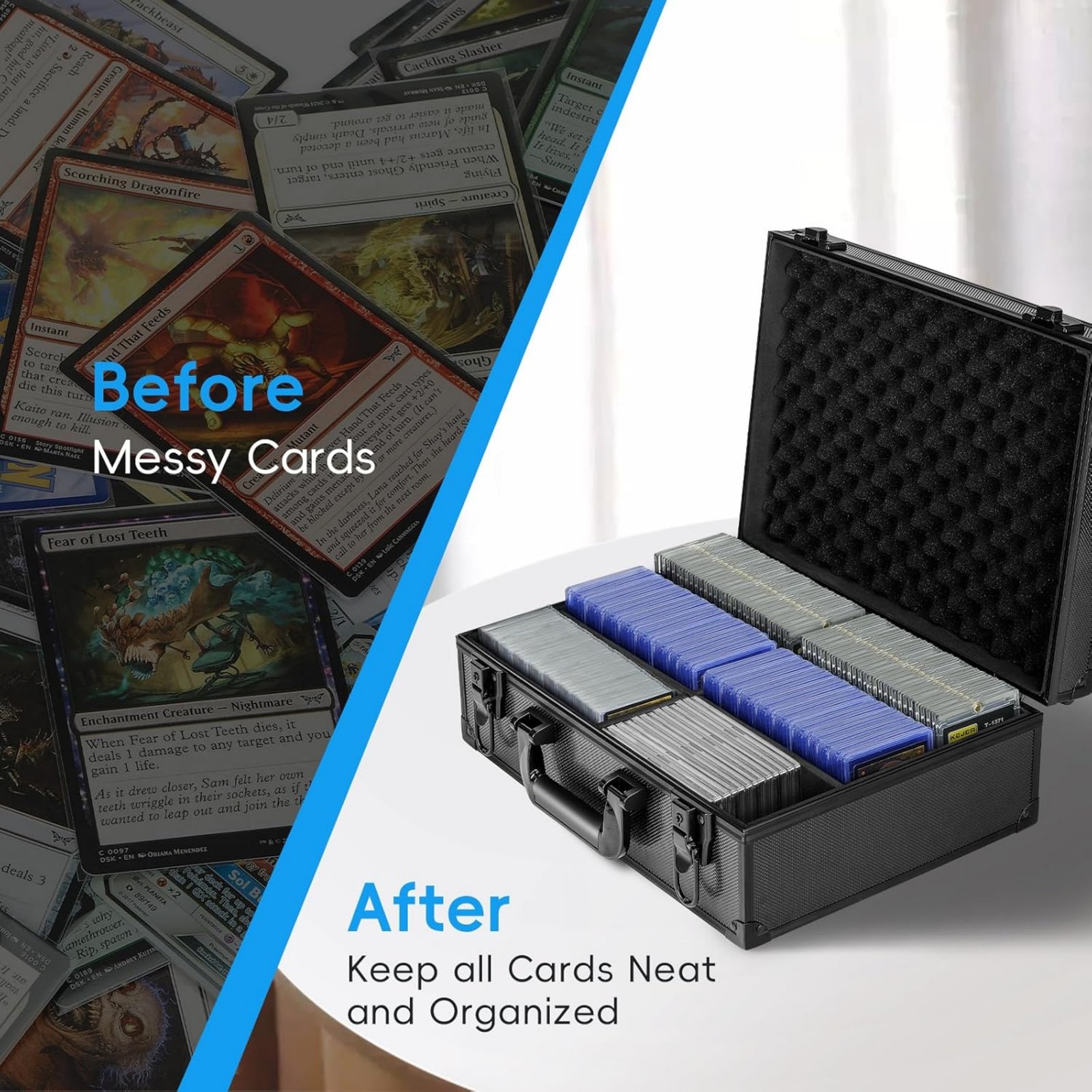 600+ Capacity 3″x4″ 35PT Toploader Box Aluminum Alloy Card Organizer Lockable US