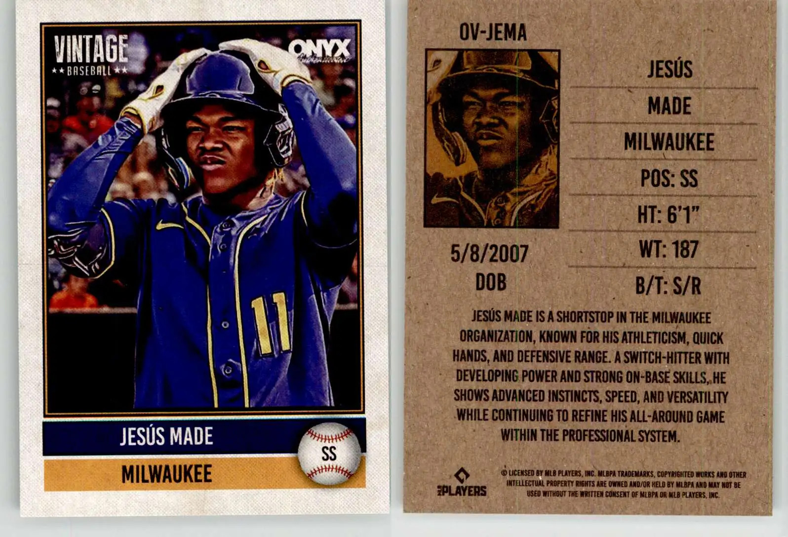 Jesus Made 2026 ONYX Vintage Baseball OV-JEMA Brewers