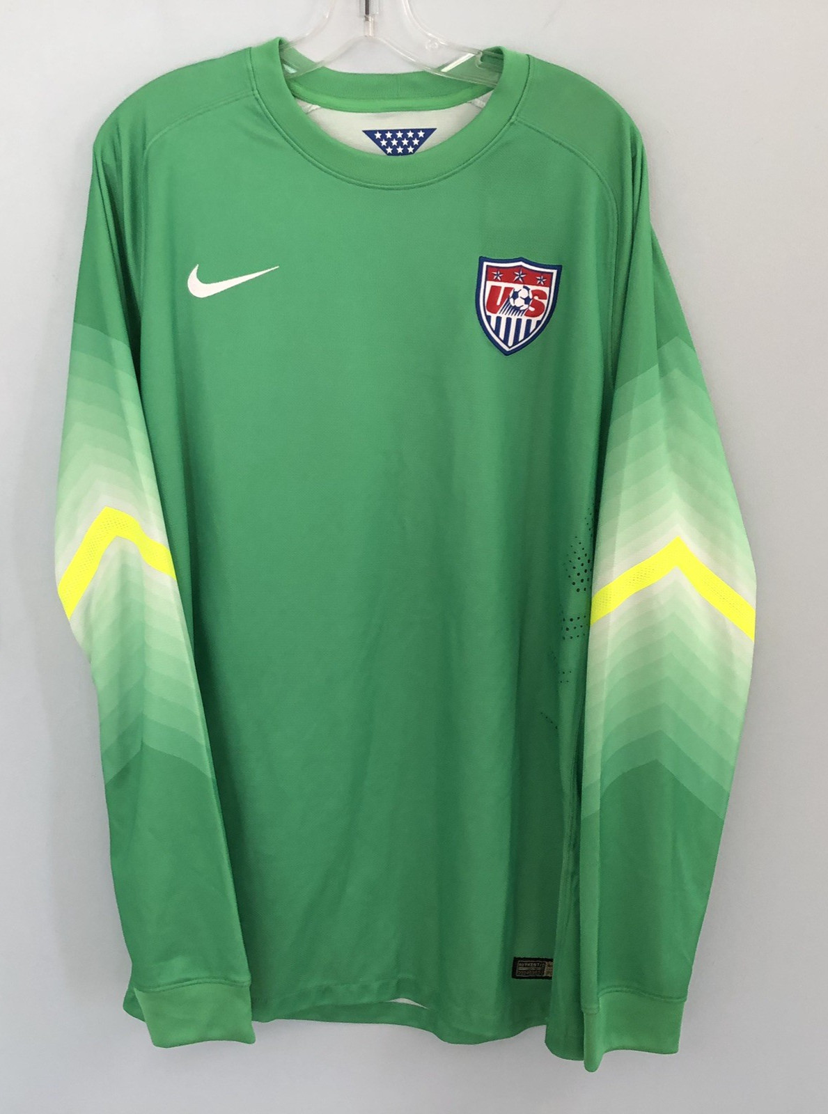 Nike USA Goalkeeper Authentic Soccer Jersey US XL Green Authentic 2014 NWT