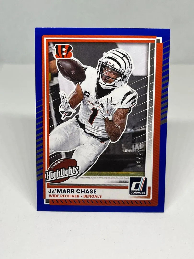 Ja’Marr Chase 2025 Donruss Rookies & Highlights Blue /25 Bengals #DRH-93