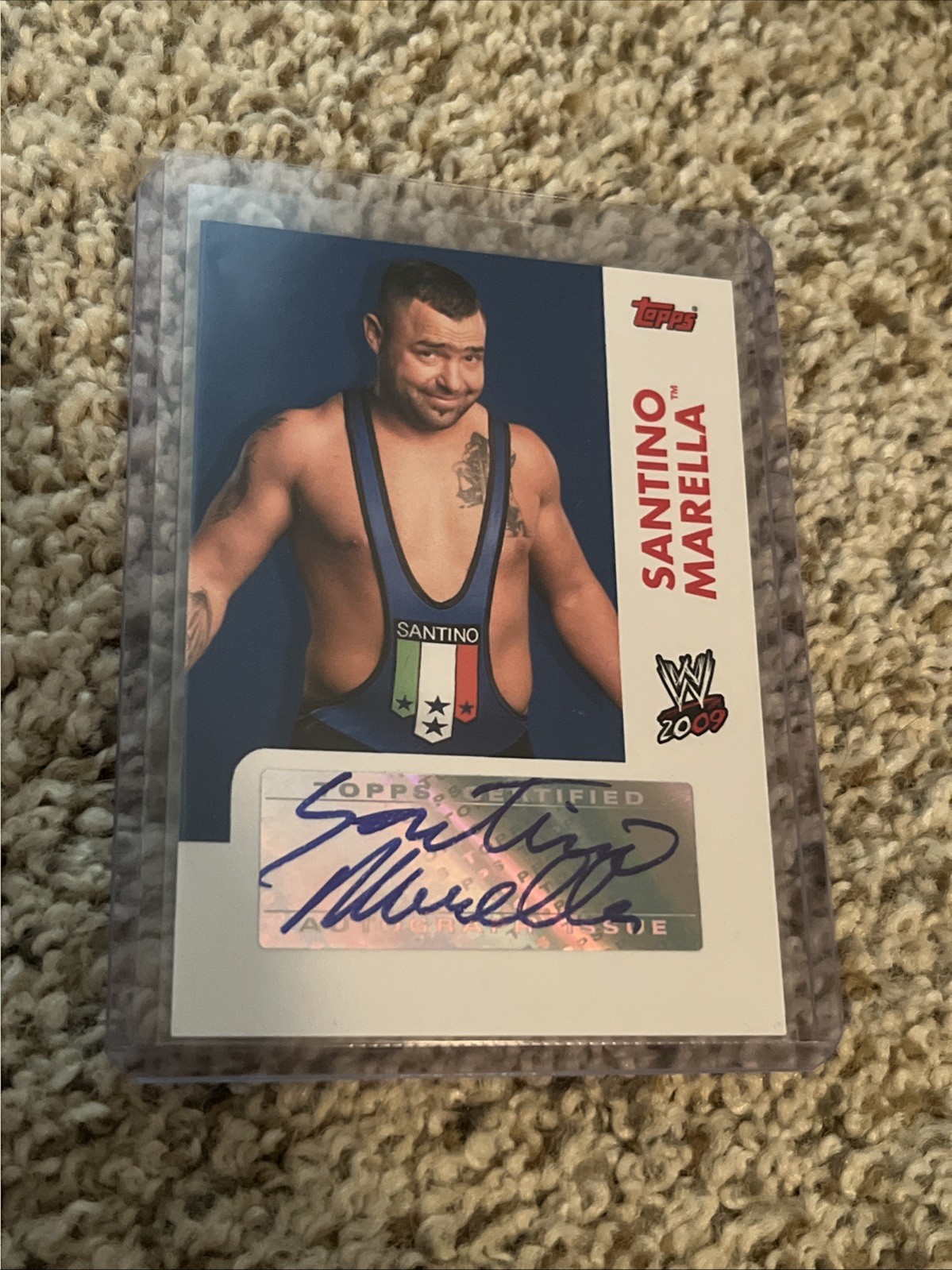 2009 Topps WWE Santino Marella Auto Autograph SSP Rare SUPERSTAR a