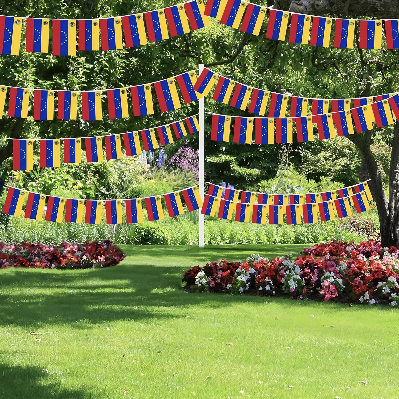AhfuLife 30 Pcs Venezuela String Flags for 5.51×8.26 in-30 Pcs,