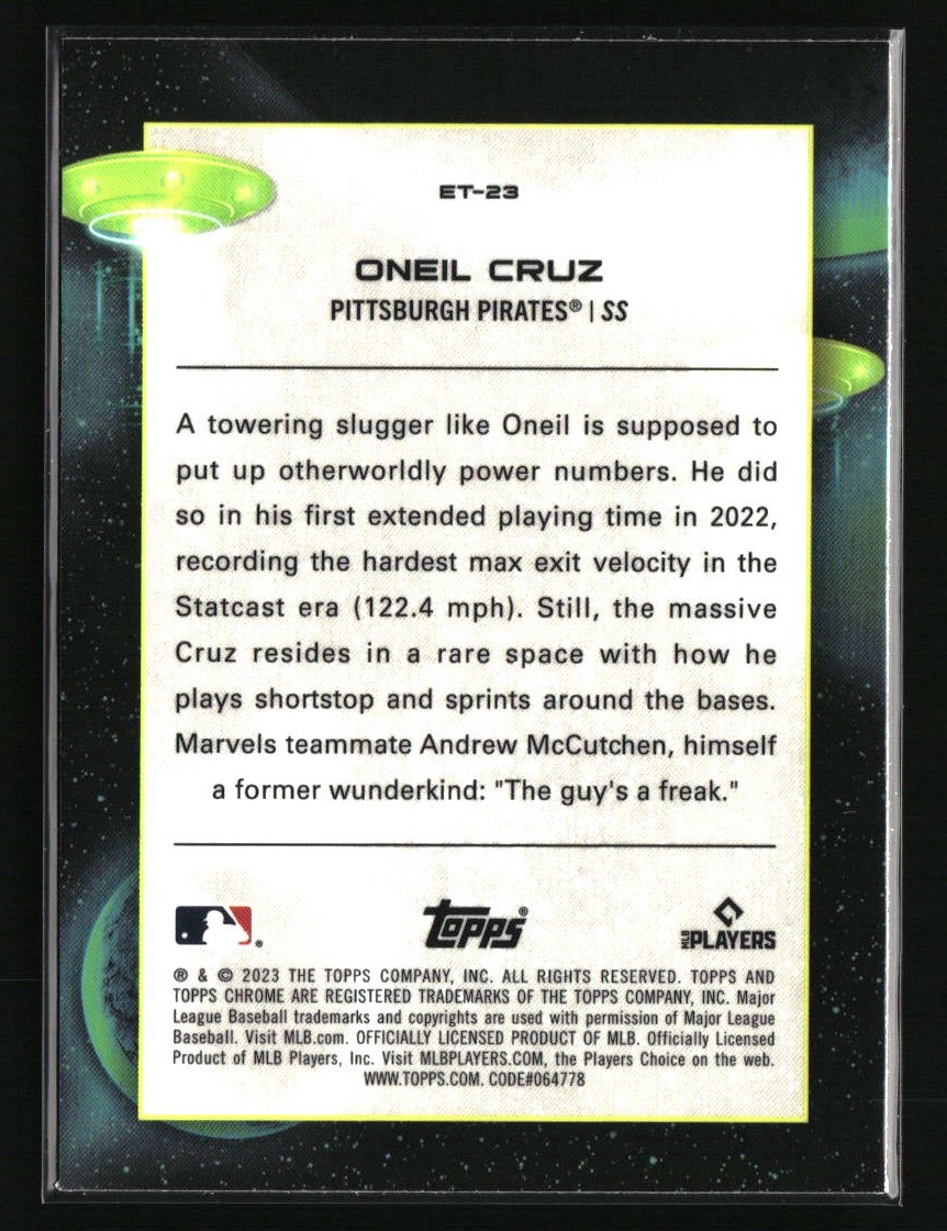 2023 Topps Cosmic Chrome Extraterrestrial Talent Oneil Cruz #ET-23 Pirates