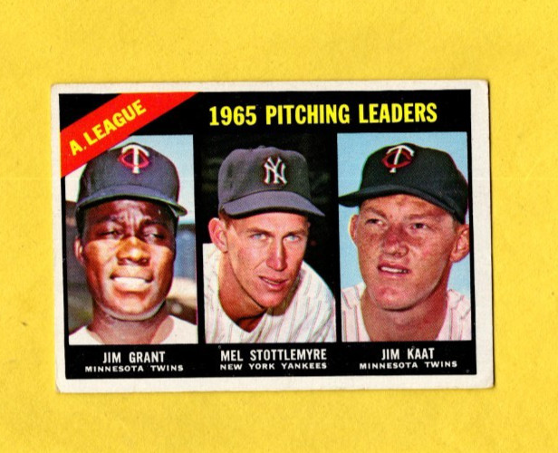 1966 Topps AL Pitching Leaders #224 Jim Kaat Mel Stottlemyre VG/EX FREE SHIPPING