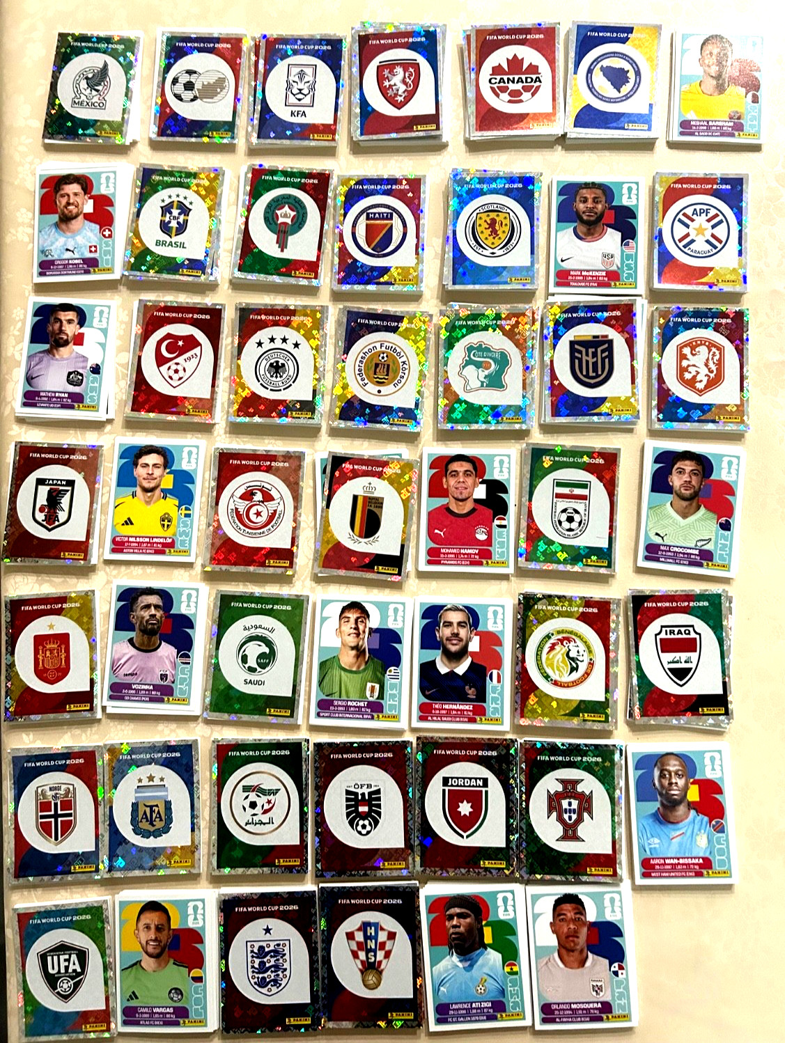 2026 World Cup soccer sticker singles group 9 France,senegal,iraq,norway