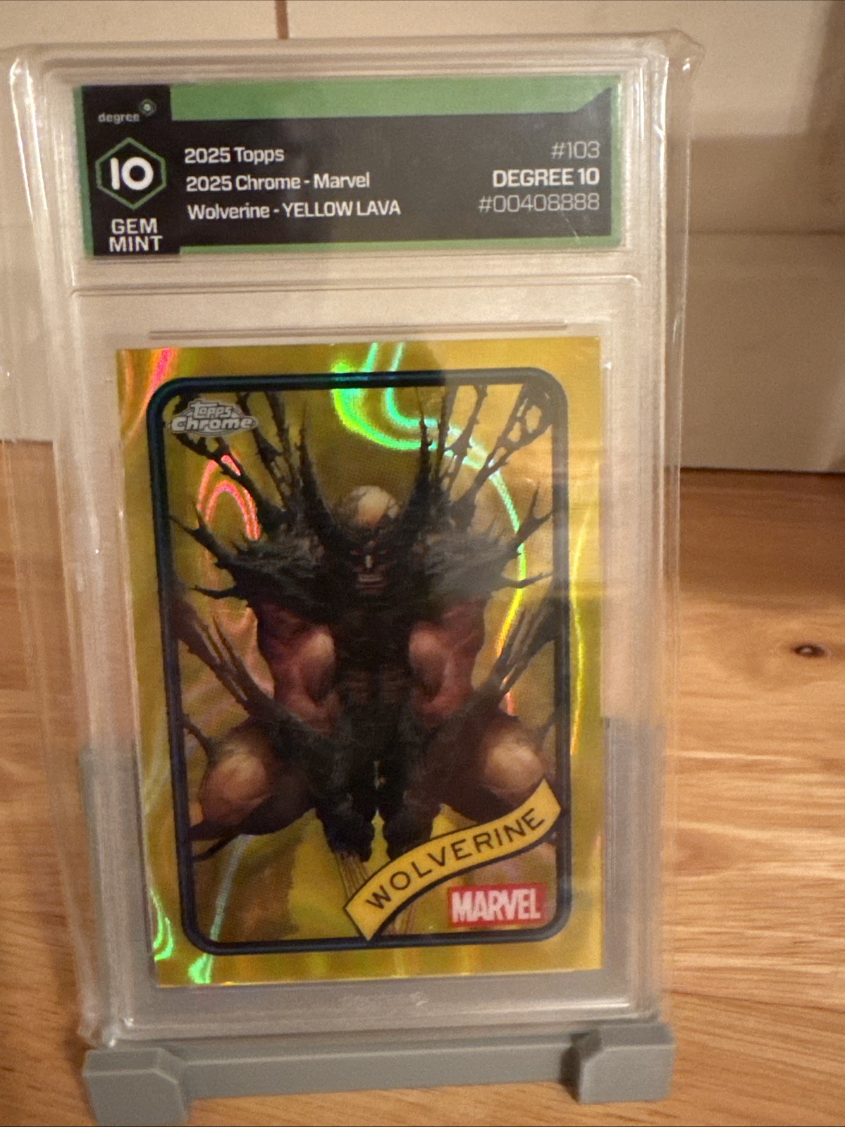 Topps Chrome 2025 Wolverine X Men Gold Refractor Yellow Lava Gem Mint 10