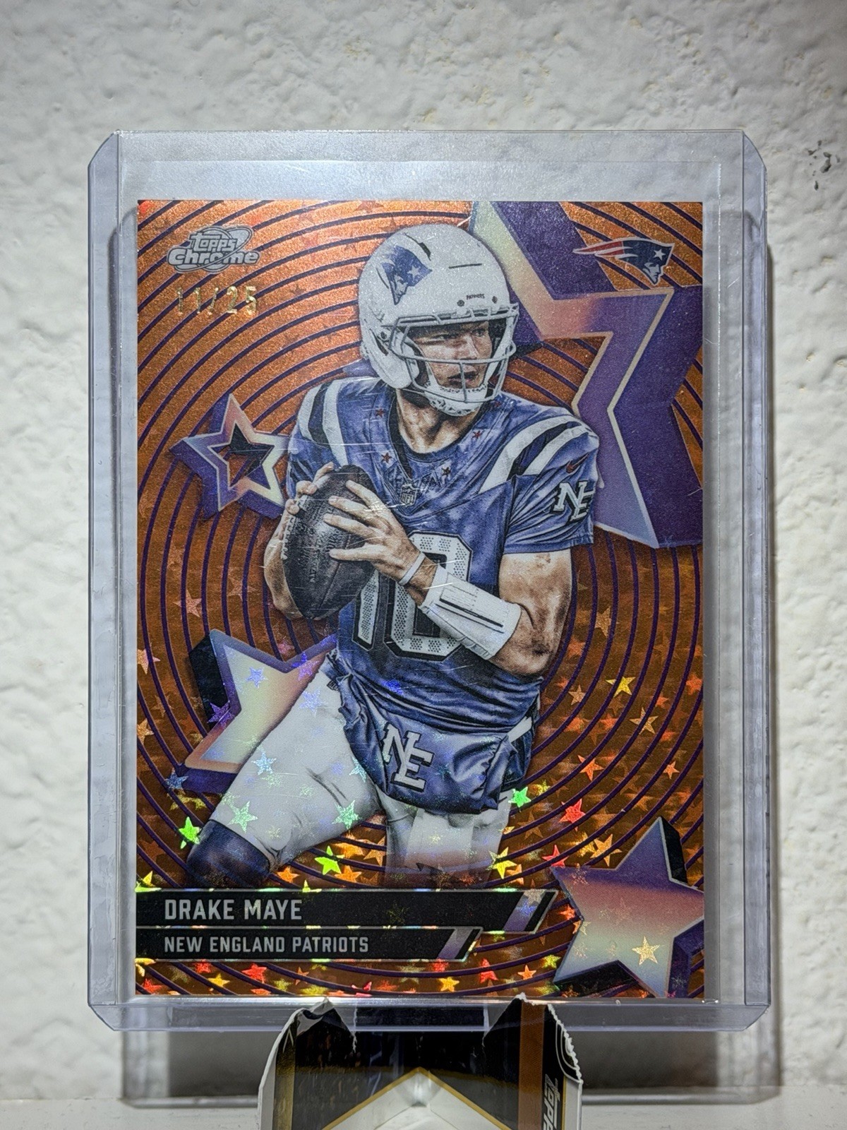 2025 Topps Chrome Cosmic Drake Maye Starfractor Orange 11/25 SF-26 SSP