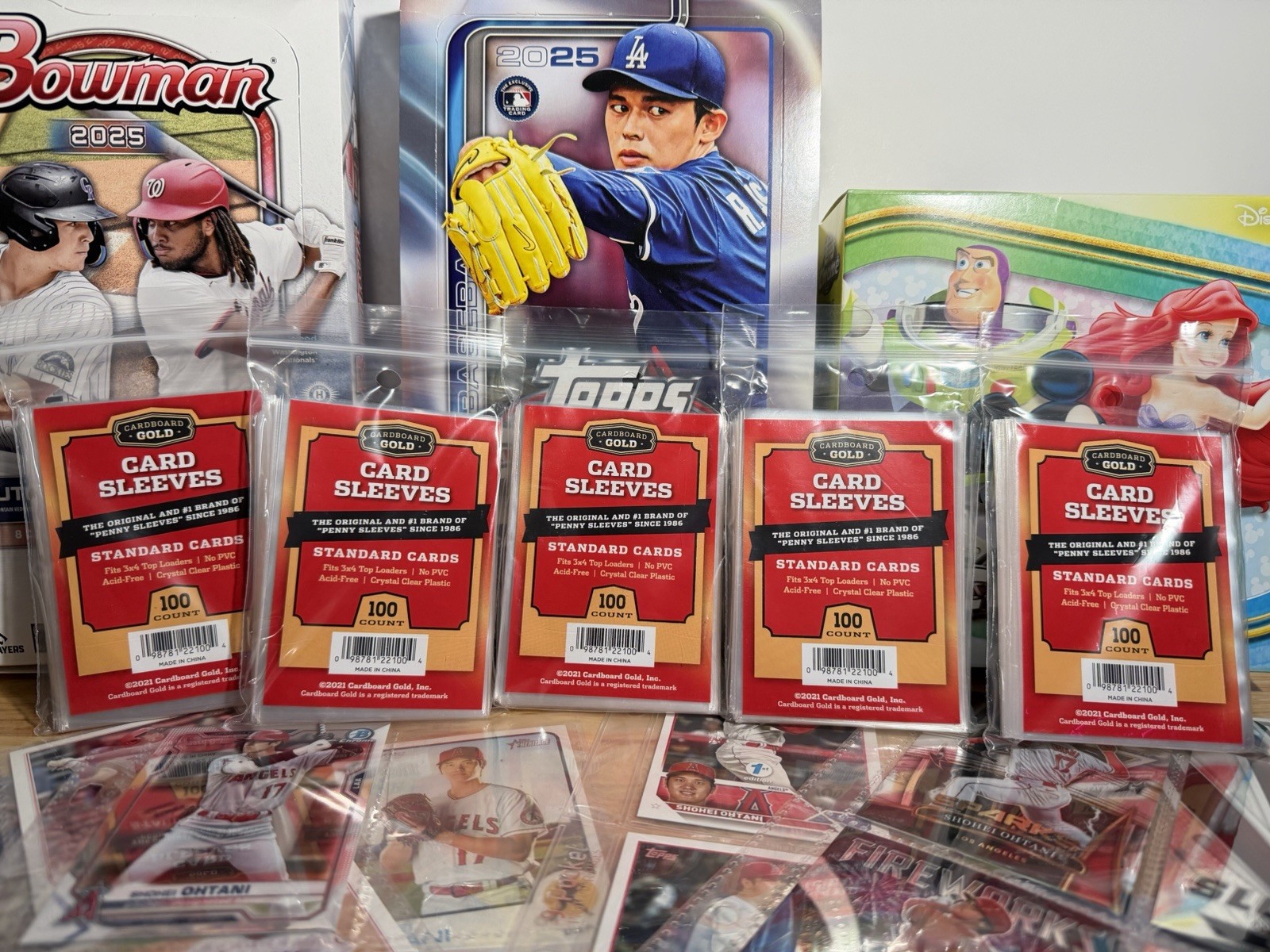 Cardboard Gold Penny Soft Sleeves 5 Packs of 100 for Standard Sized Cards = 500