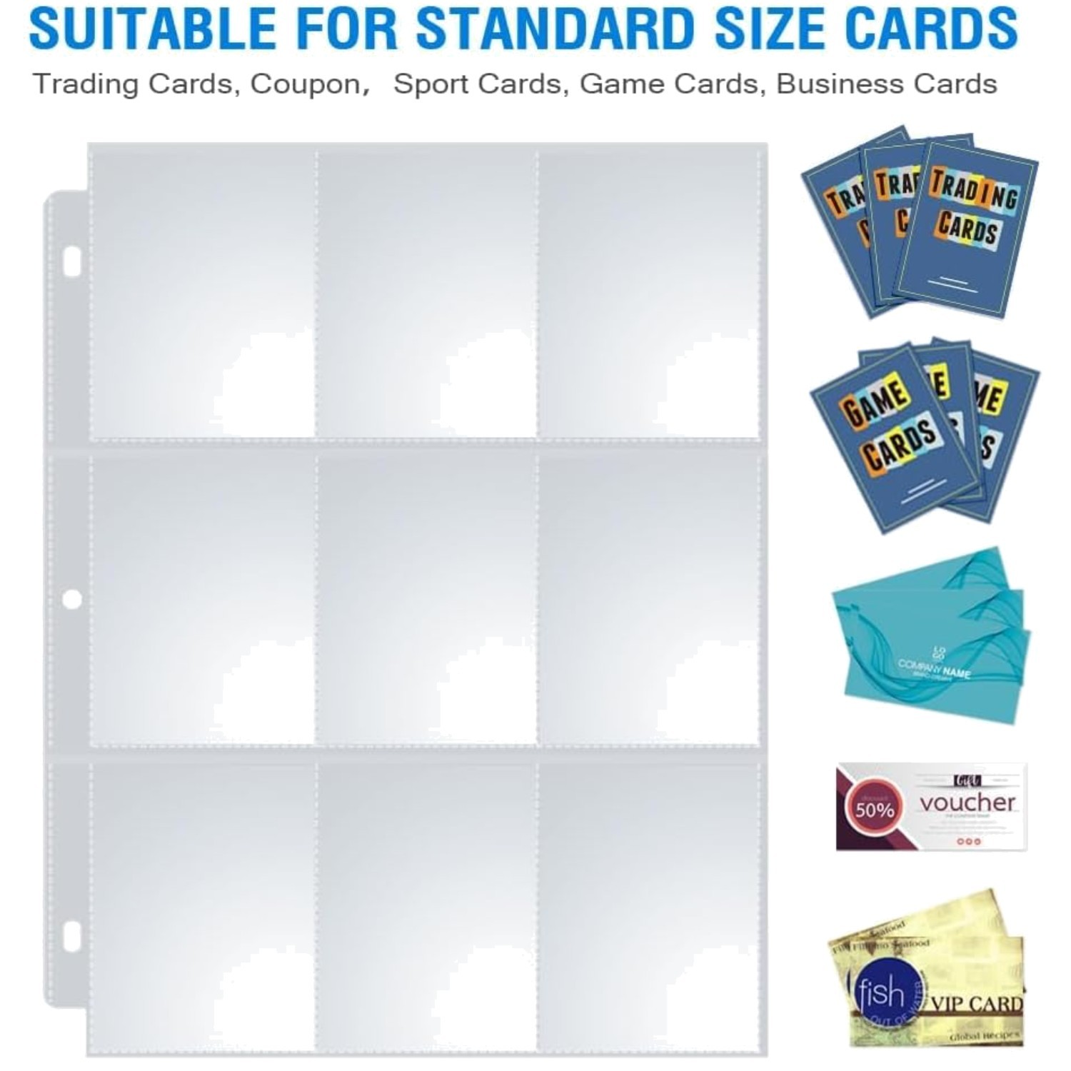 Acid-Free Trading Card Sleeves – 400 Page Holder Sheets