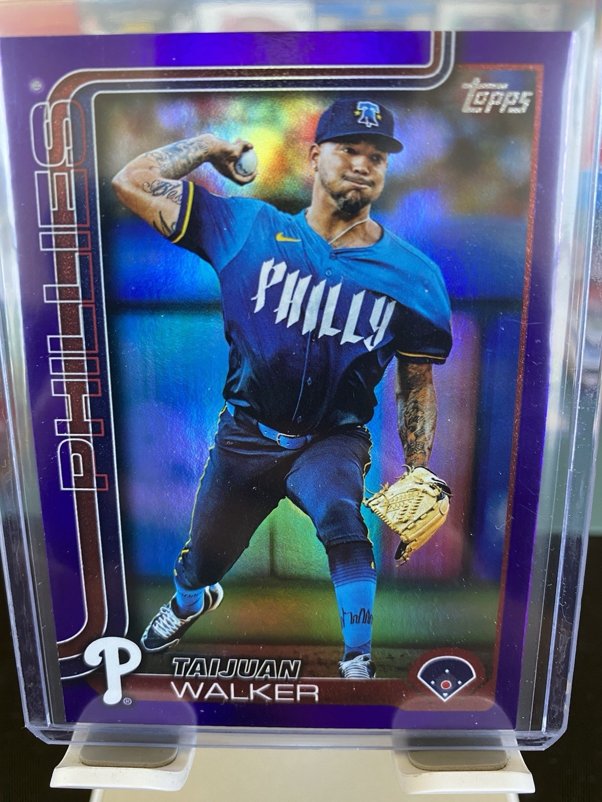 2025 Topps Purple Rainbow Foil #351 Taijuan Walker Philadelphia Phillies /250