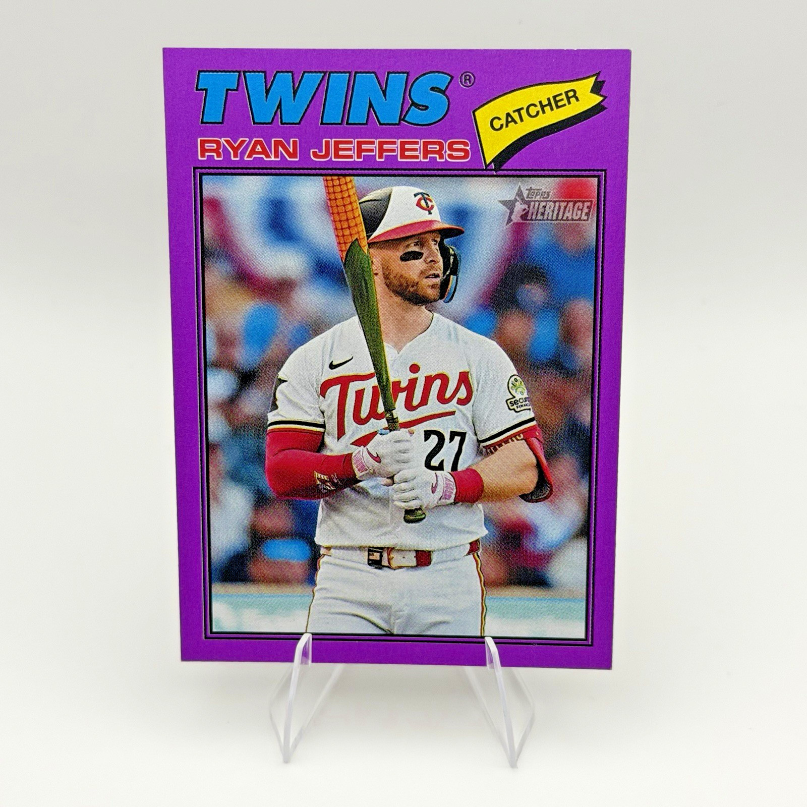 2026 Topps Heritage – Ryan Jeffers – #588- Purple Border LOW PRINT RUN – Twins