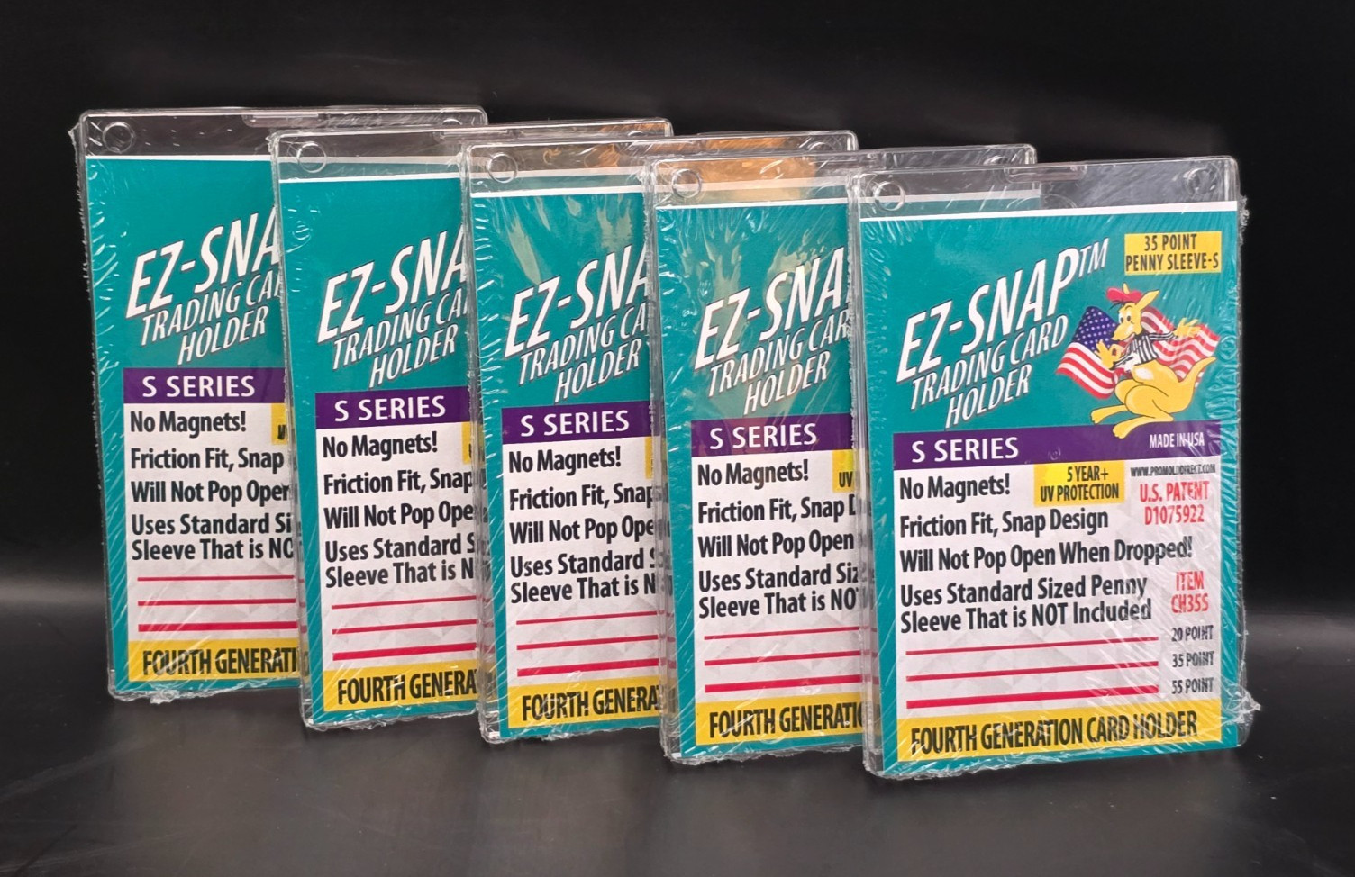 5x Pro Mold 35 Pt. 4th Gen EZ-Snap Card Holders S-Series with Sleeve – USA CH35S