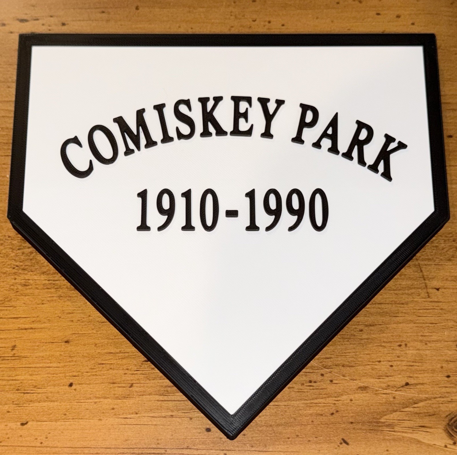 Chicago White Sox Comiskey Park Home Plate 3D Printed Sign | Hanging Wall Decor