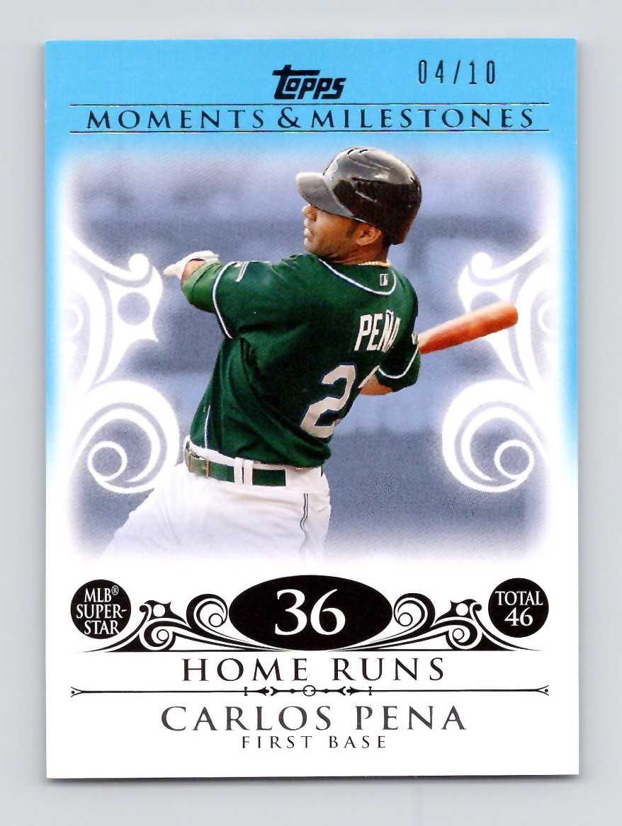 CARLOS PENA 2008 Topps Moments & Milestones #129-36 Blue #’d 04/10 – TB RAYS